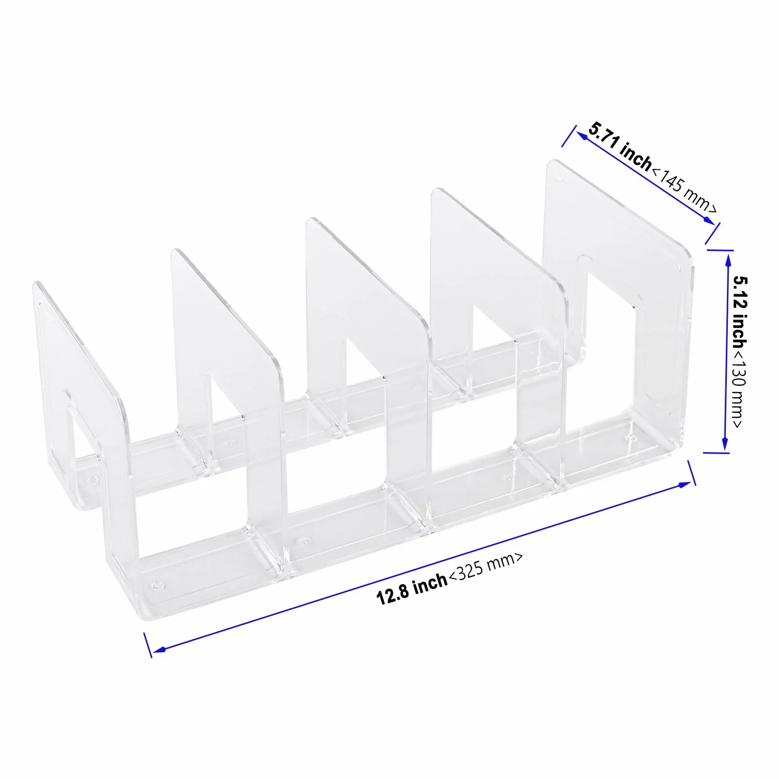 Soportes de acrílico transparente para revistas, clasificador de archivos con 4 ranuras, estante organizador para documentos