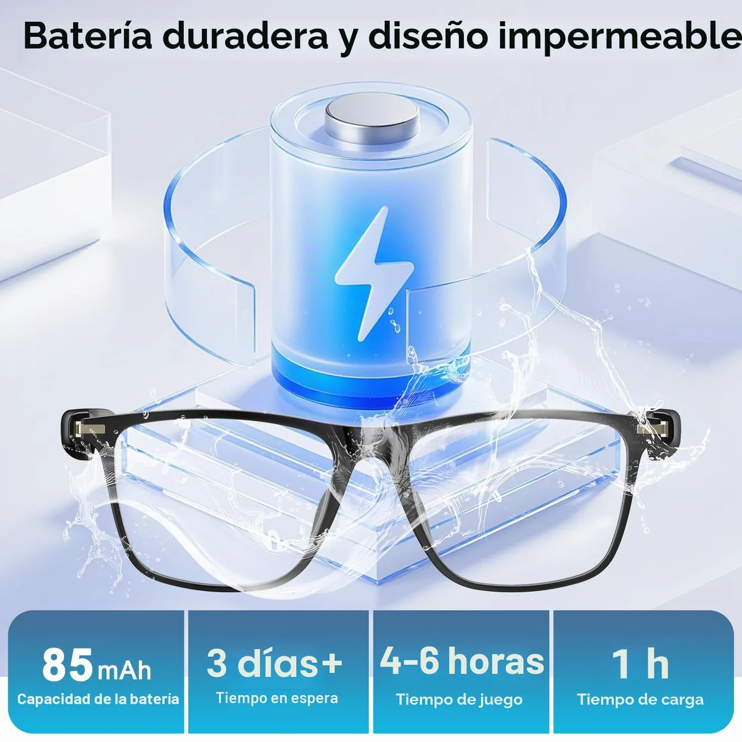 Gafas Inteligentes Bluetooth AI con más de 160 Idiomas, Lentes Que cambian de Color, Altavoz Integrado y Audio Claro - Gafas de traductor de Voz en Tiempo Real para Viajes, reuniones y Uso