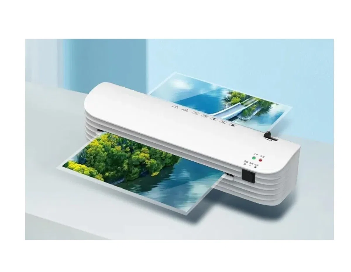Plastificadora, Máquina laminadora en caliente y en frío de rollos, profesional, for documentos, fotografías y papel tamaño A4