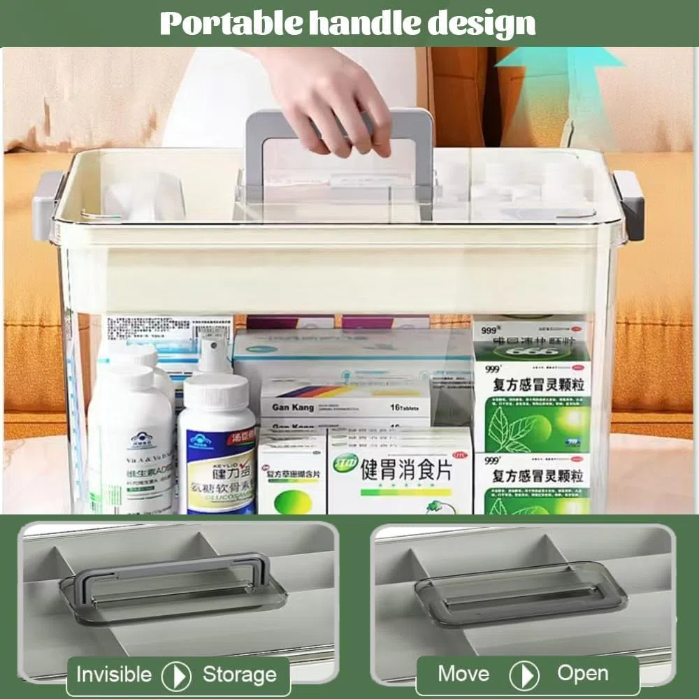 Yongheng Medicine Box, Caja para medicinas,Caja medicinas grande, Cajas medicamentos, multifunción Organizador medicamentos con asa, para hogar al aire libre