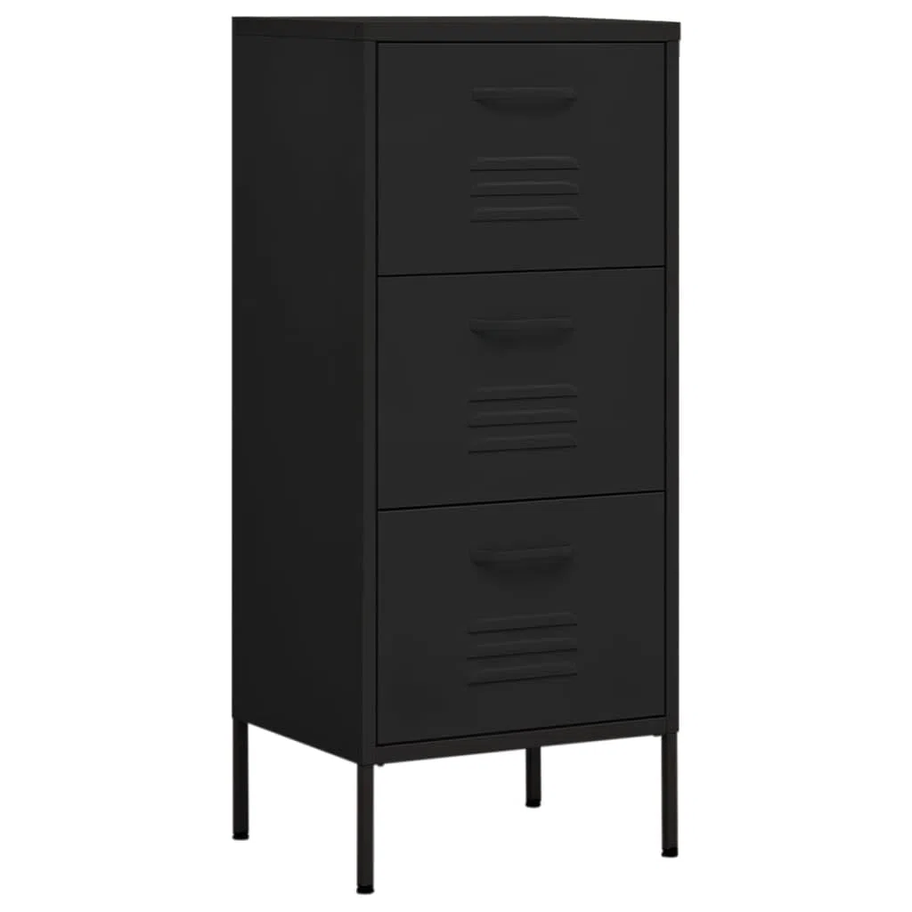 Archivador de metal con 3 Ders Independent Sto para cocina, despensa, color negro, para el hogar y la oficina