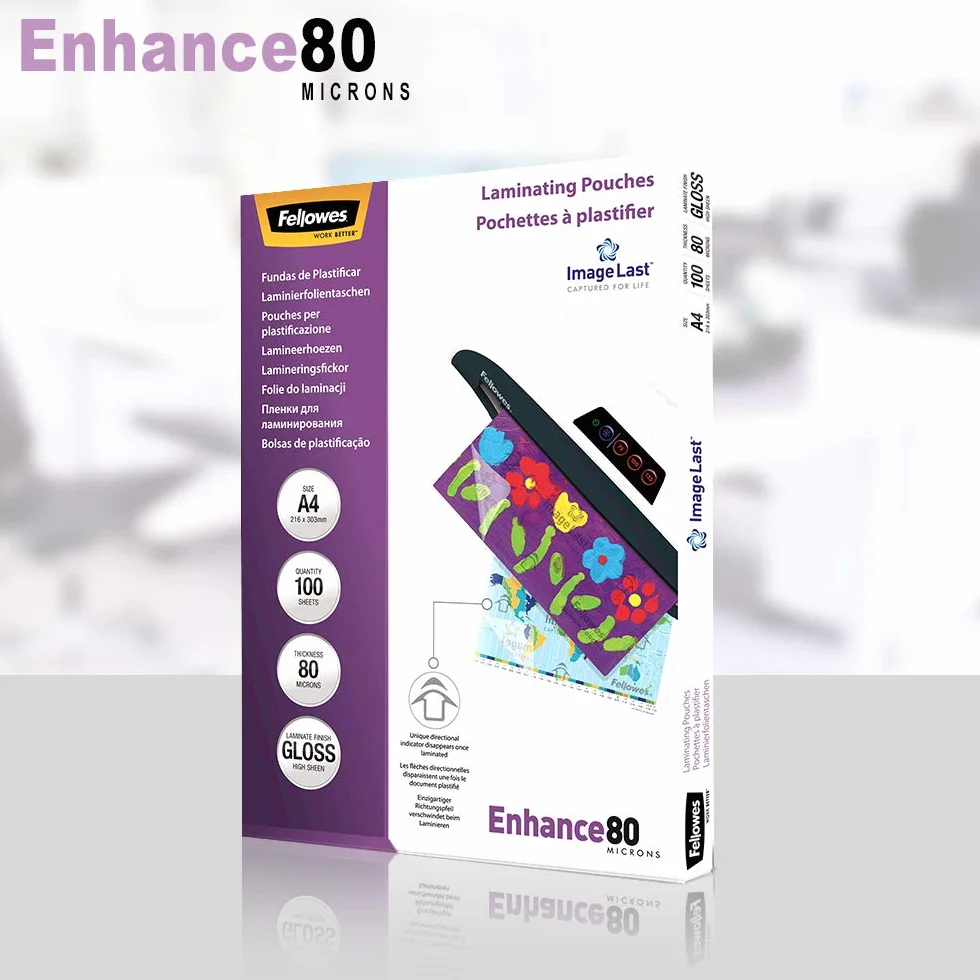 Fellowes Saturn 3i Set con plastificadora y 100 fundas de plastificar, A3 + 53061 Pack de 100 fundas para plastificar, brillo, formato A4, 80 micras