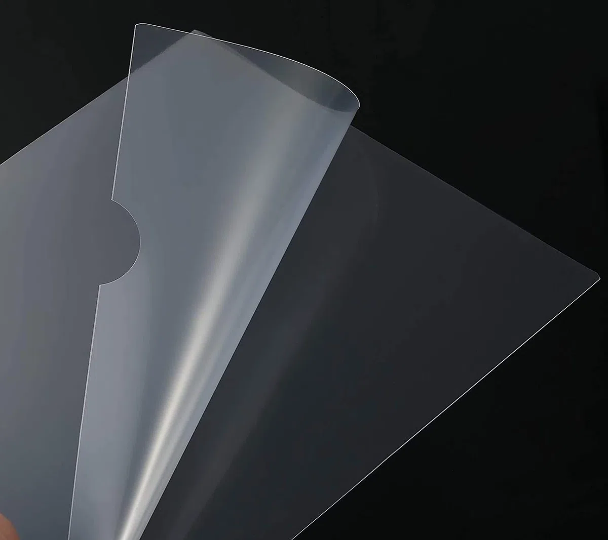 Funda transparente tipo L para documentos tamaño A4, soporte para documentos de proyecto, carpeta de plástico para documentos, papel y certificados, 100 unidades