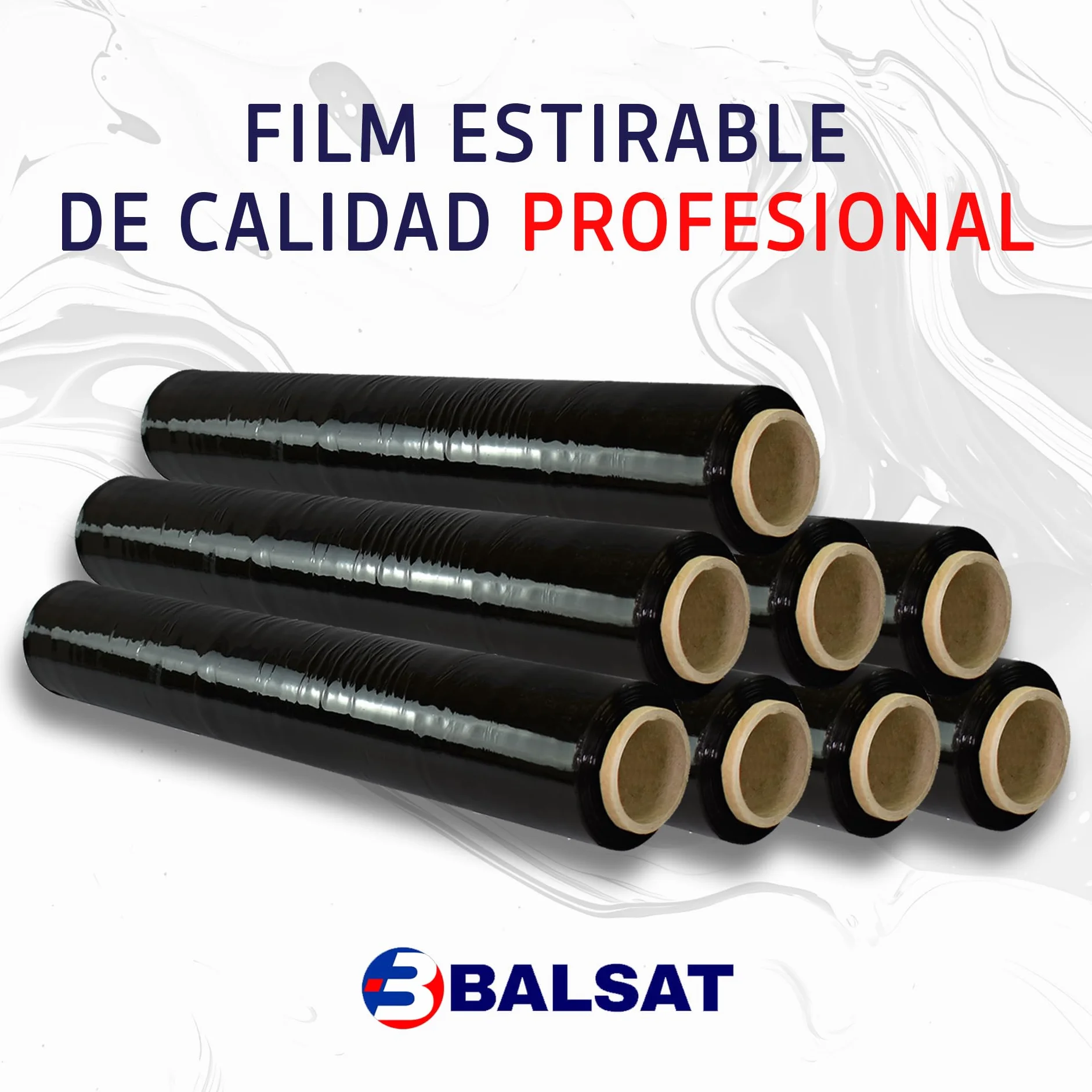 BALSAT 8 Bobinas Film Estirable Paletizar 50 cm 23 My Negro