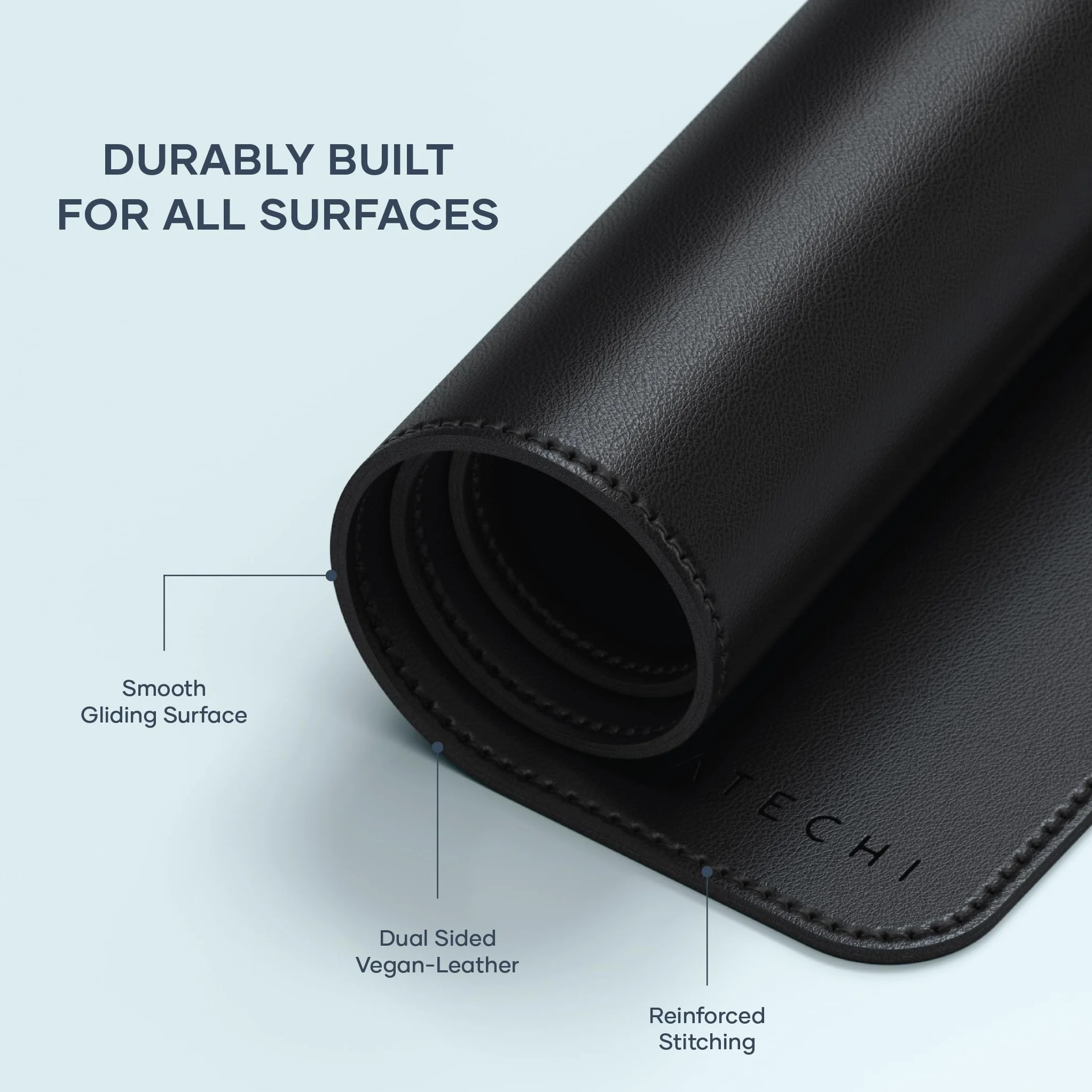 SATECHI Alfombrilla de Ratón XXL 68 x 32 cm, Alfombrilla de Escritorio Grande y Elegante para Oficina, Gaming y Hogar, Resistente a Arañazos, Material Premium PU – Negro