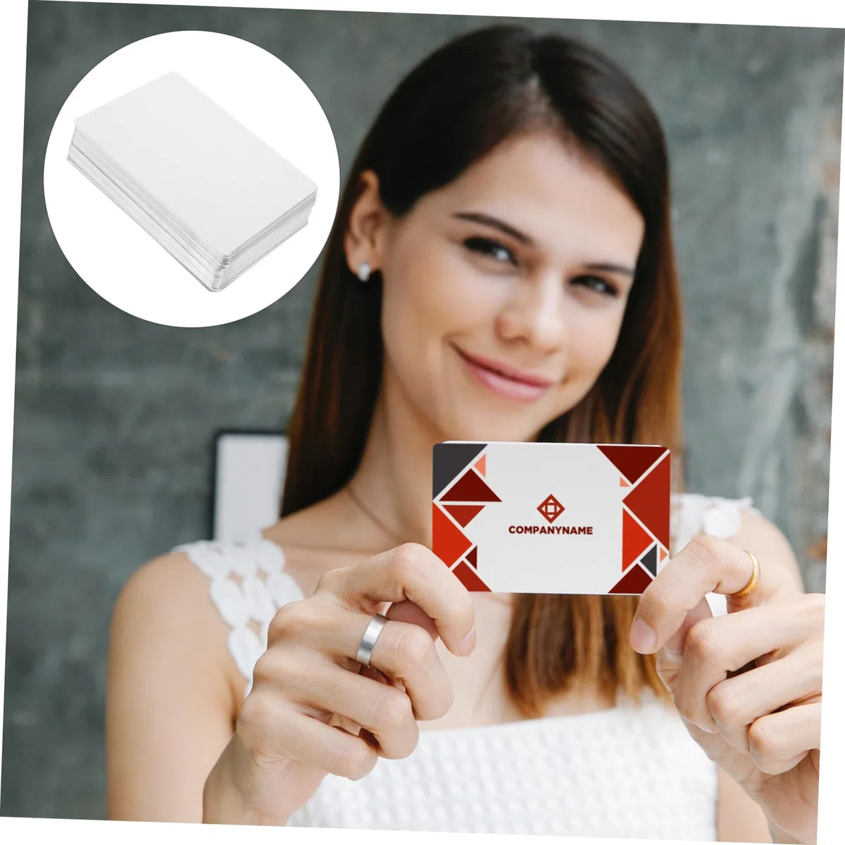 Tarjetas de Visita Metálicas en Blanco 100 Uds Aleación de Metal Ligero | Sublimación y Grabado, Bordes Redondeados y Superficie Lisa, Formato 3,4x2,1x0,009 Pulgadas