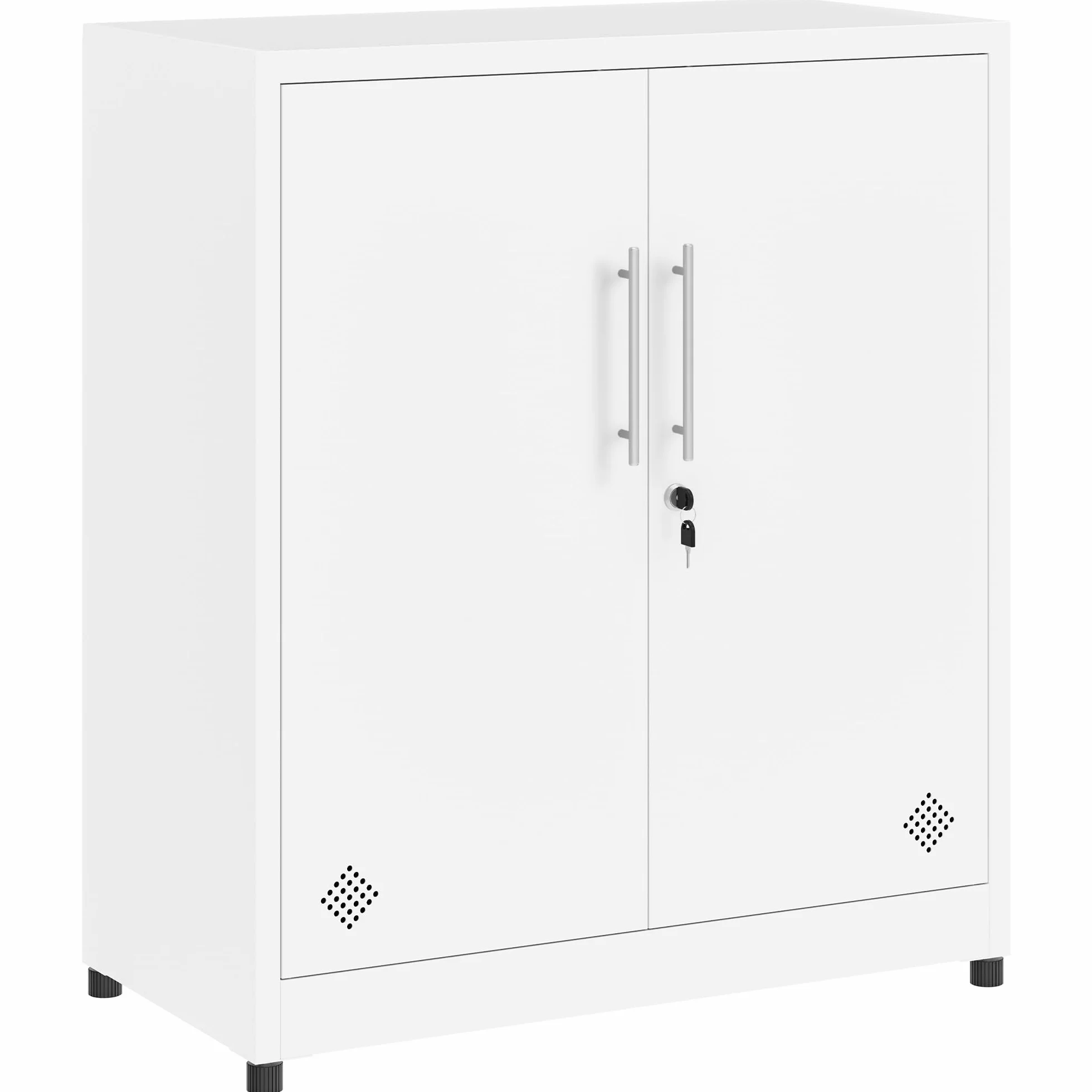 YITAHOME Gabinetes de Almacenamiento de 2 Puertas, Archivadores de Metal con Llave, Armario Independiente con Estantes Ajustables