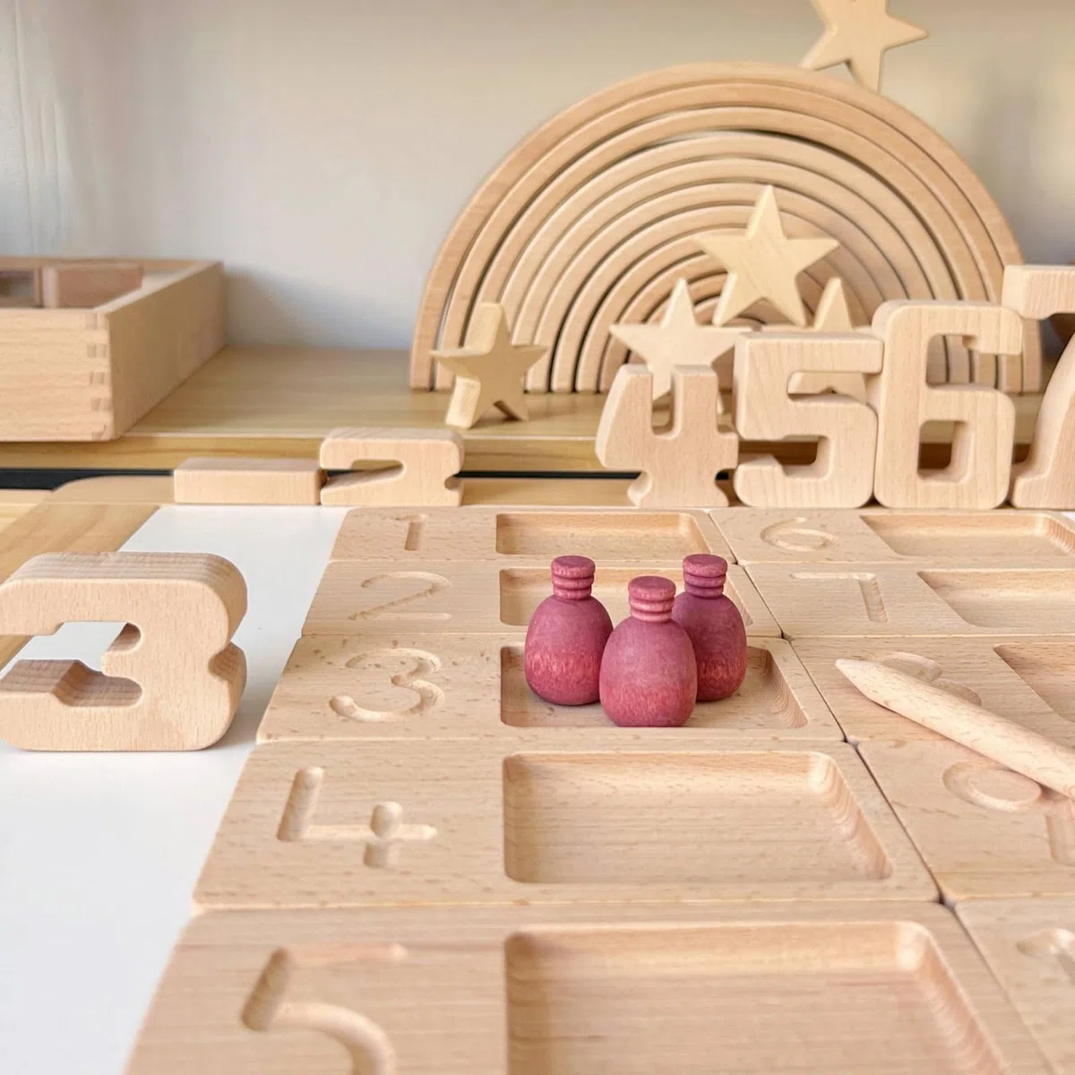 Tablero Encaje Numérico sin Acabado Tablero Numérico Infantil Preescolar Material Didáctico para Niños