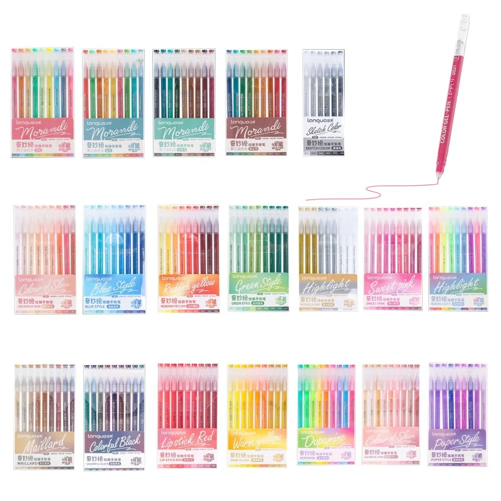 168 bolígrafos de gel para libros de colorear para adultos, bolígrafos acrílicos apilables de colores para diarios, dibujo, escritura