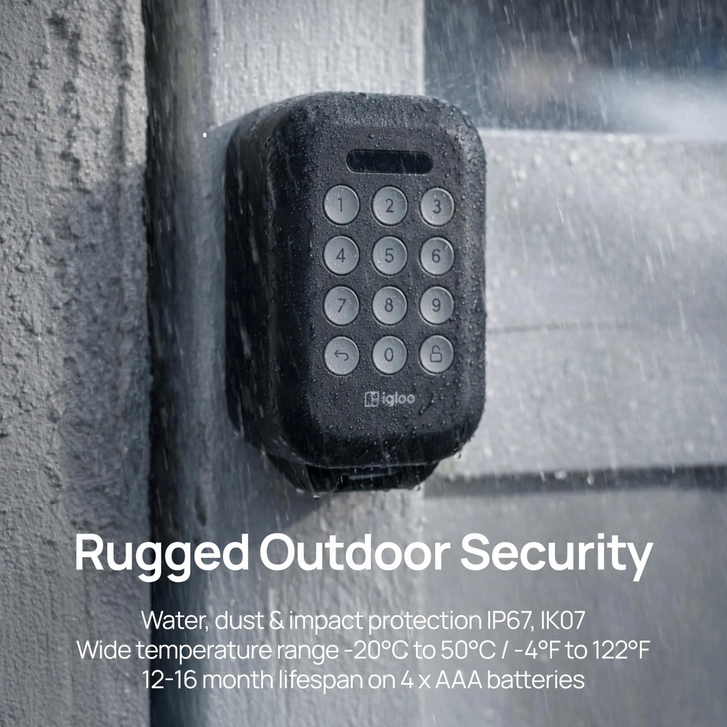 igloohome Caja de seguridad inteligente impermeable con códigos PIN sin conexión y control de aplicación Bluetooth
