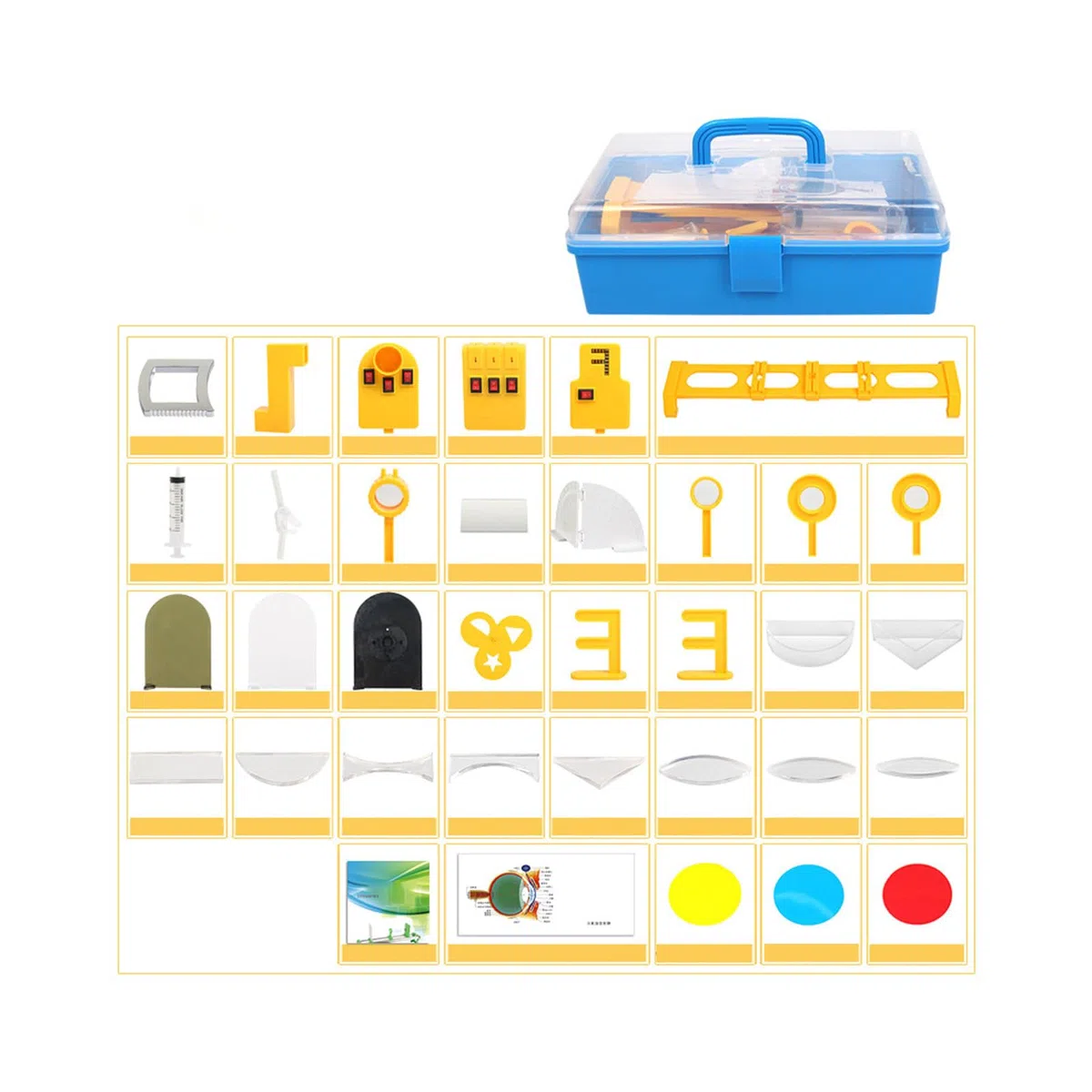 Caja de experimentos de óptica educativa Montaje rápido Óptica física Ayuda didáctica para laboratorios de ciencias Demostraciones de enseñanza Equipo de laboratorio de física