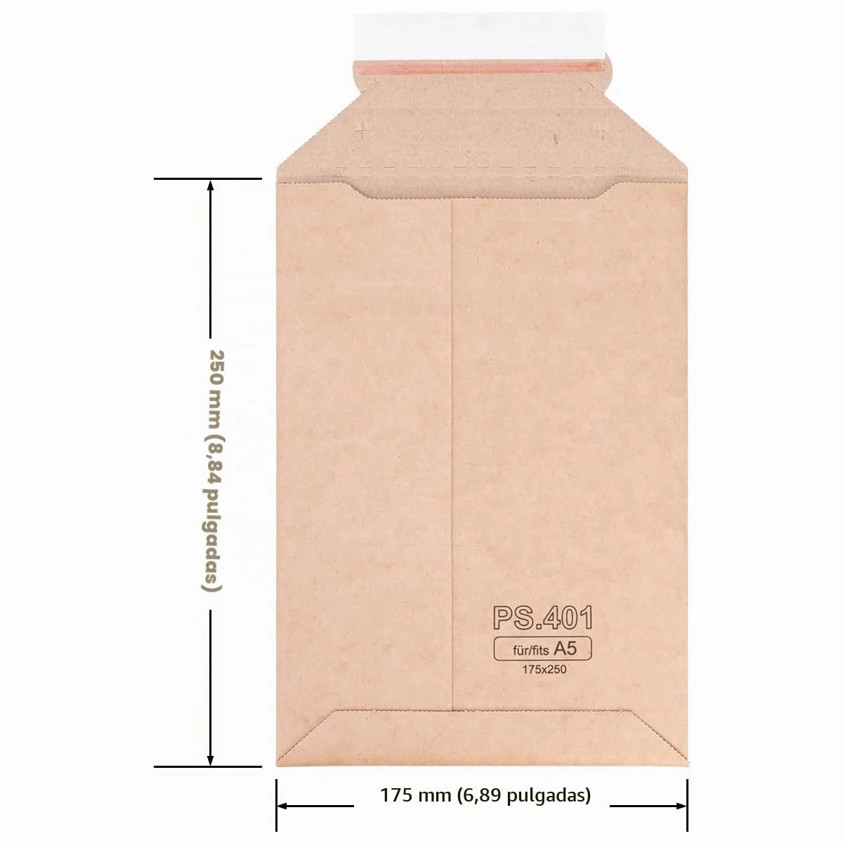 100 sobres cartón 175 x 250 mm DIN A5 marrón | sobres | embalaje | cartón | autoadhesivo. Envolvente, sobre postal, sobre de envío