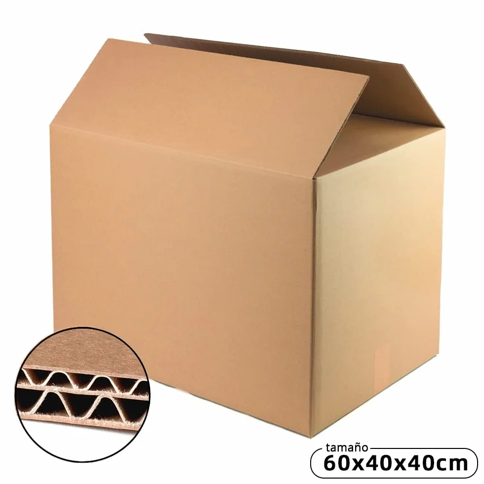 Cajas de Cartón Reforzado 2 Ondas 60x40x50 Pack 10 unidades para Mudanzas Almacenaje