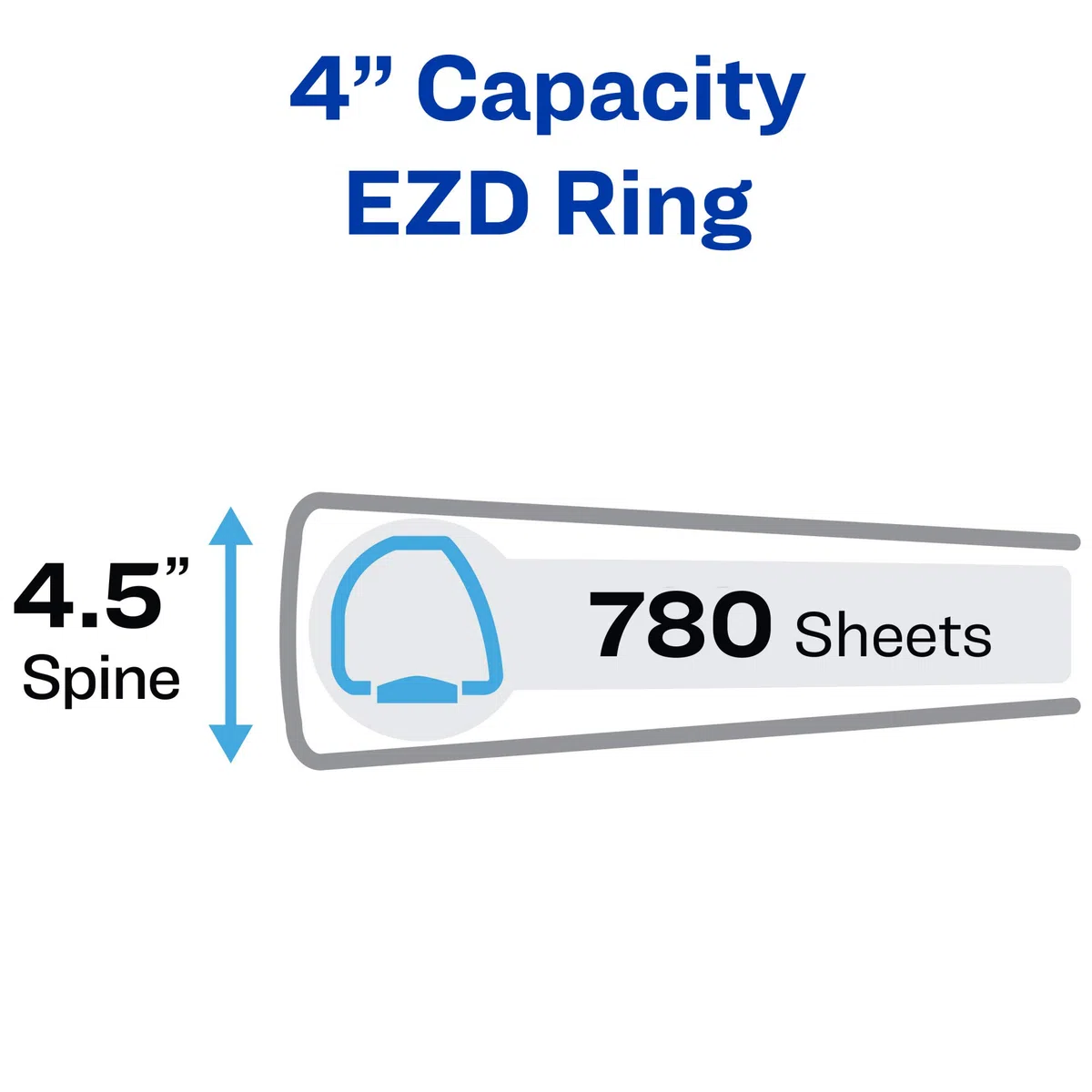 Avery Durable View - Carpeta de 3 anillos, anillos EZD de 4 pulgadas, 1 carpeta negra (09800)