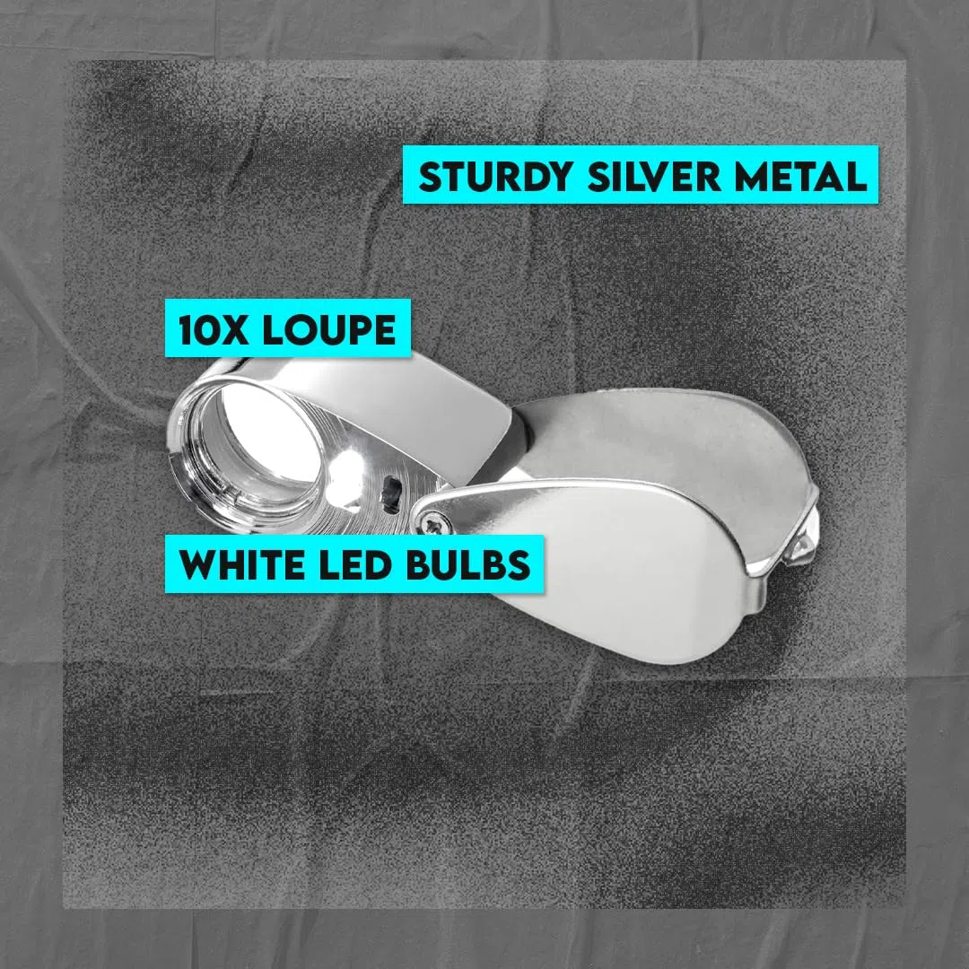 Se mj3622l-10 X profesional 10 x aumentos lupa iluminada de metal, 1 pieza