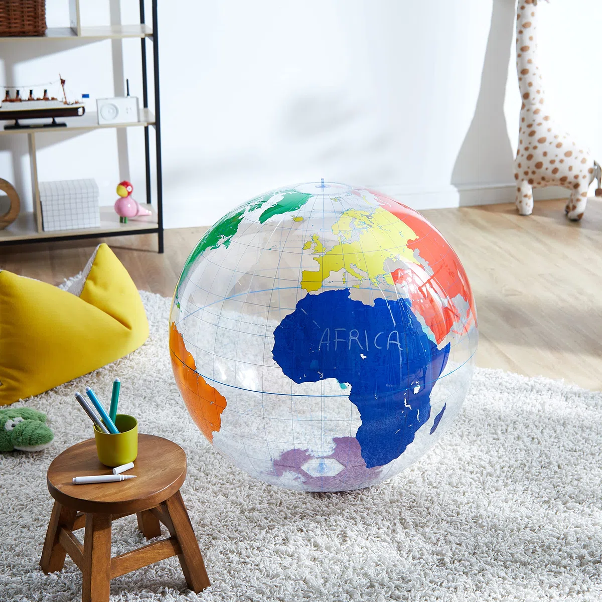 Learning Resources Globo Terráqueo Inflable para Escribir y Borrar – 67,5 cm – Desde 5 Años – Actividades Educativas de Geografía en Aula y Casa