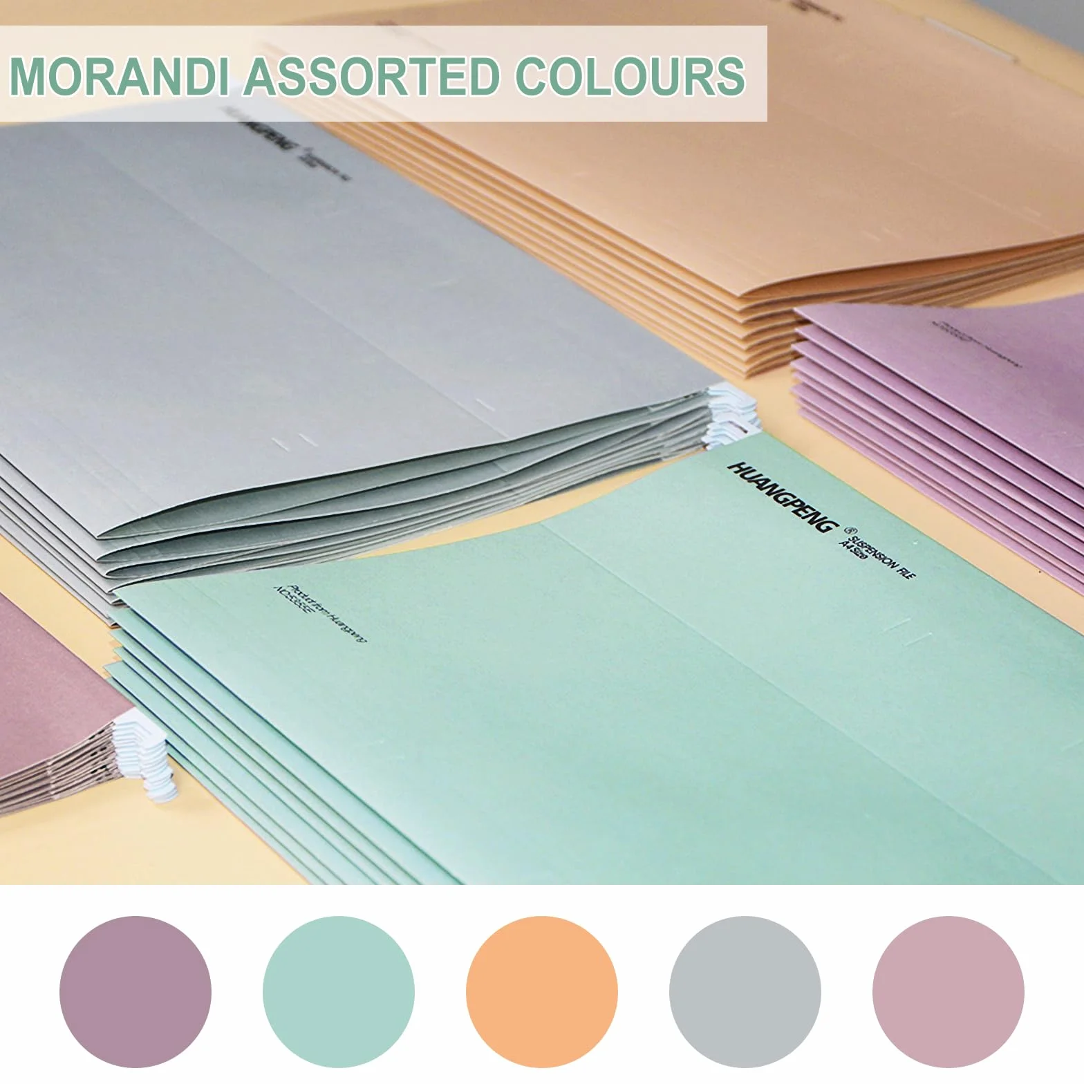 Carpetas Colgantes A4 25 Piezas con Pestañas e Inserciones Morandi 5 Colores