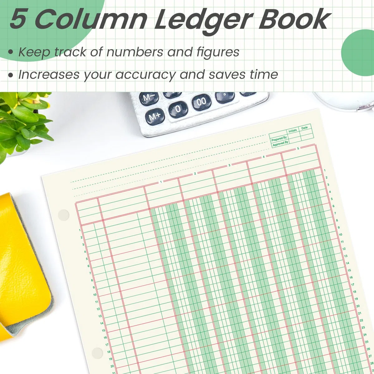 gisgfim 6 blocs de 100 hojas, bloc de análisis columnar de 3 agujeros, libro de contabilidad de 8-1/2 x 11 pulgadas, bloc de papel de contabilidad de doble página, bloc columnar de formato de página