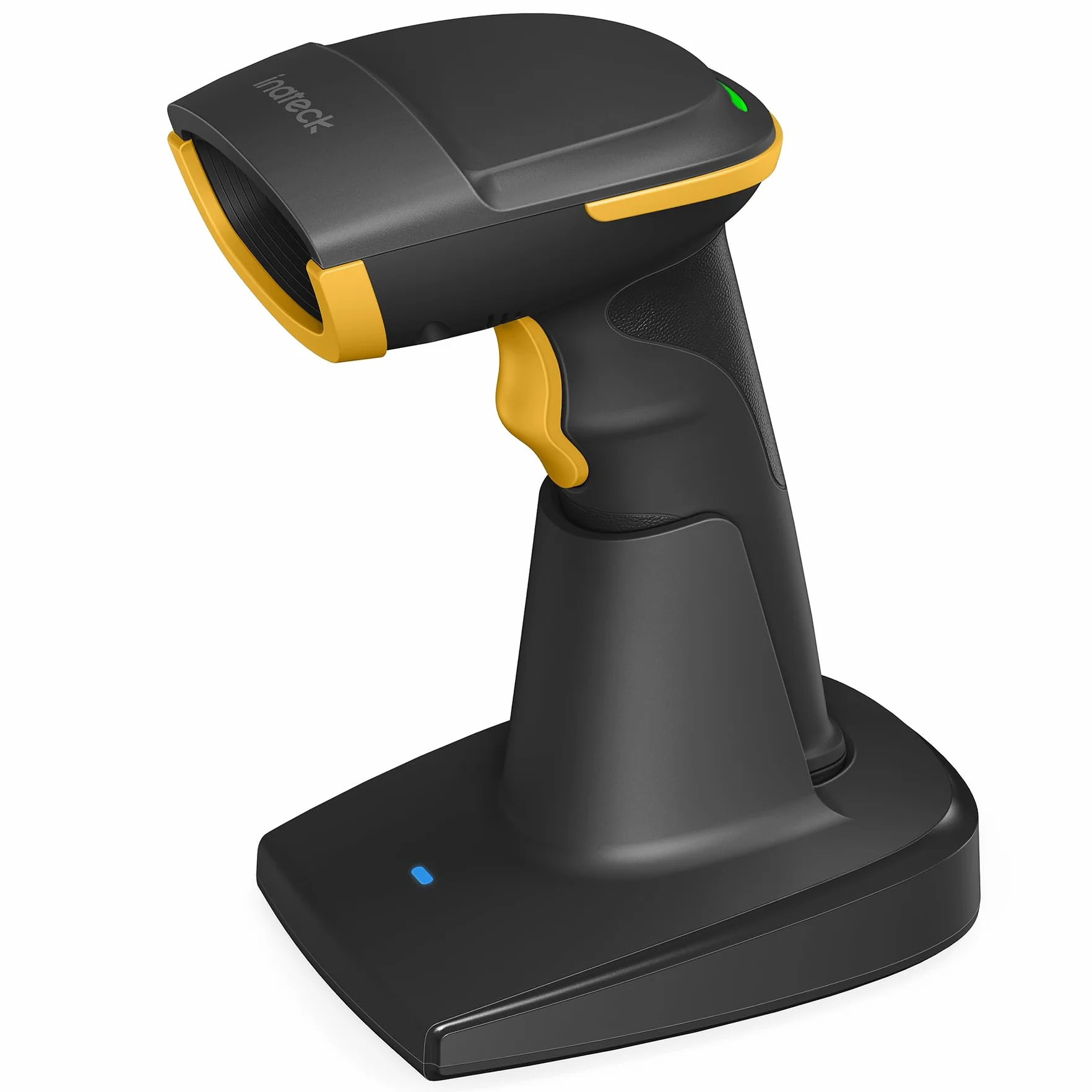 Inateck Lector De Códigos De Barras Inalámbrico, Bluetooth 5.0, Base Inteligente 2.4Ghz, Escaneo En Pantalla, BCST-54 (Negro)