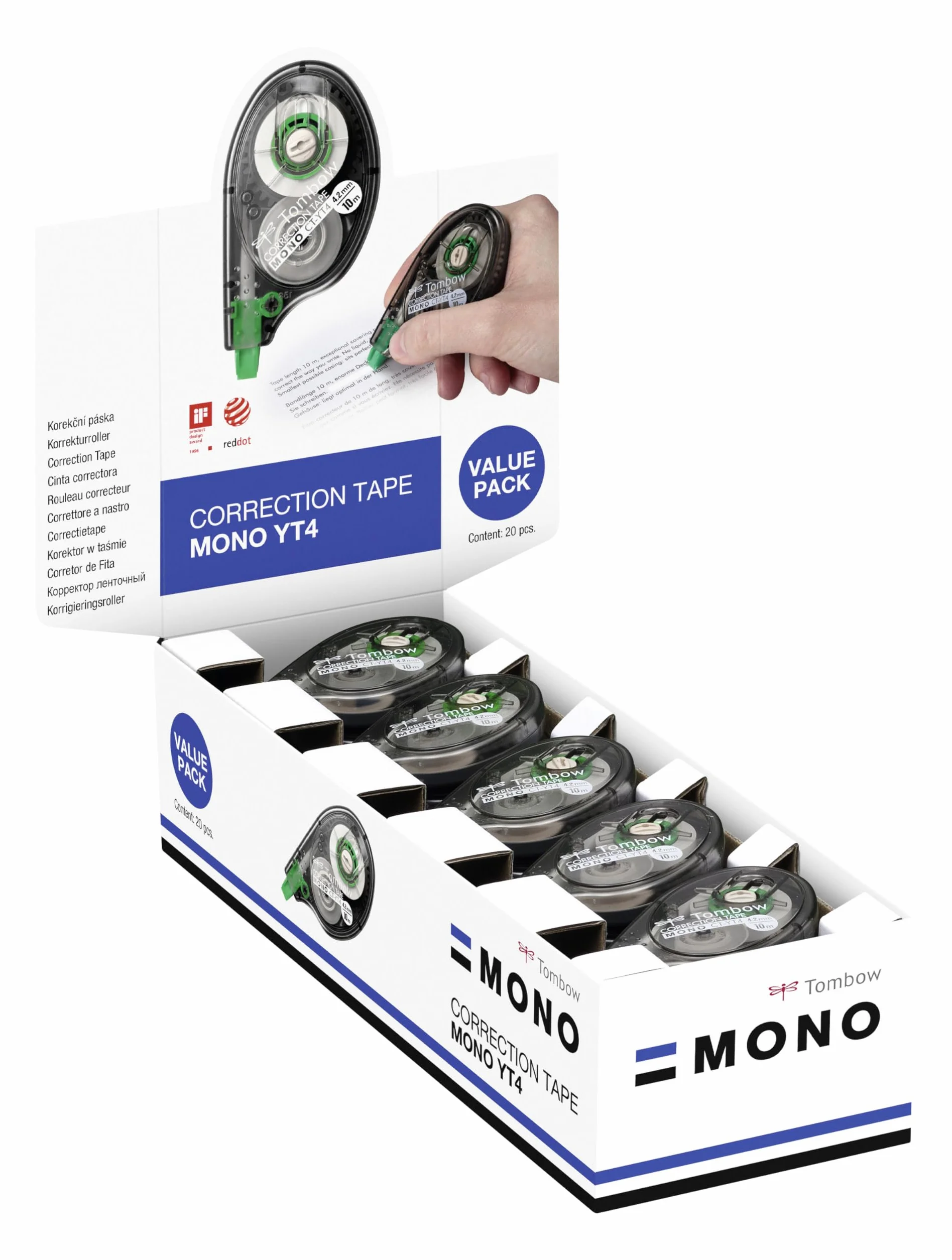 Tombow CT-YT4-20 - Cinta correctora - Pack de 20 uds.