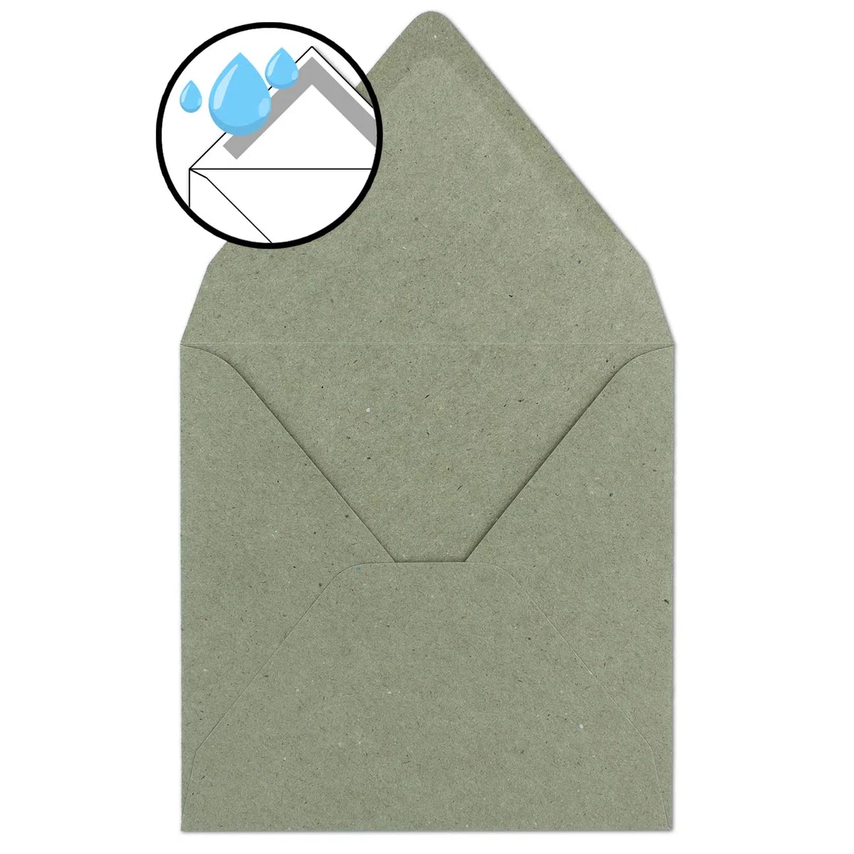 200 sobres vintage cuadrados de papel kraft gris - sostenibles - 15,5 x 15,5 cm - solapa en punta con cierre adhesivo húmedo - NEUSER PAPIER