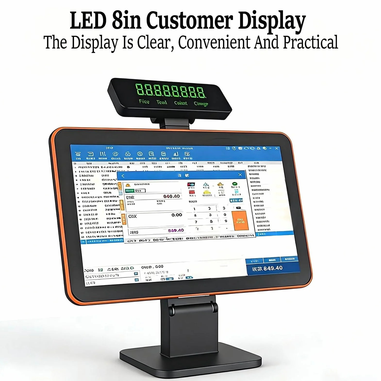 Terminal De Punto De Venta ElectróNico (Tpv), Punto De Venta TéRmico, Pantalla Simple/Doble, con EscáNer De CóDigo De Barras, Impresora Y CajóN Portamonedas White-SingleDisplay