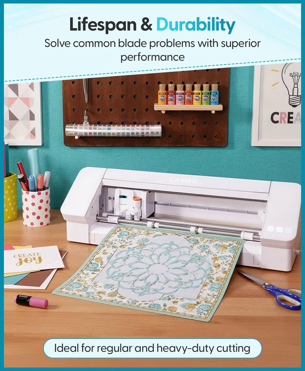 Silhouette America Cuchillo SILH-BLADE-PREM SIL Premium Hobbyplotter con hasta 3 veces la vida útil de los cortadores, blanco