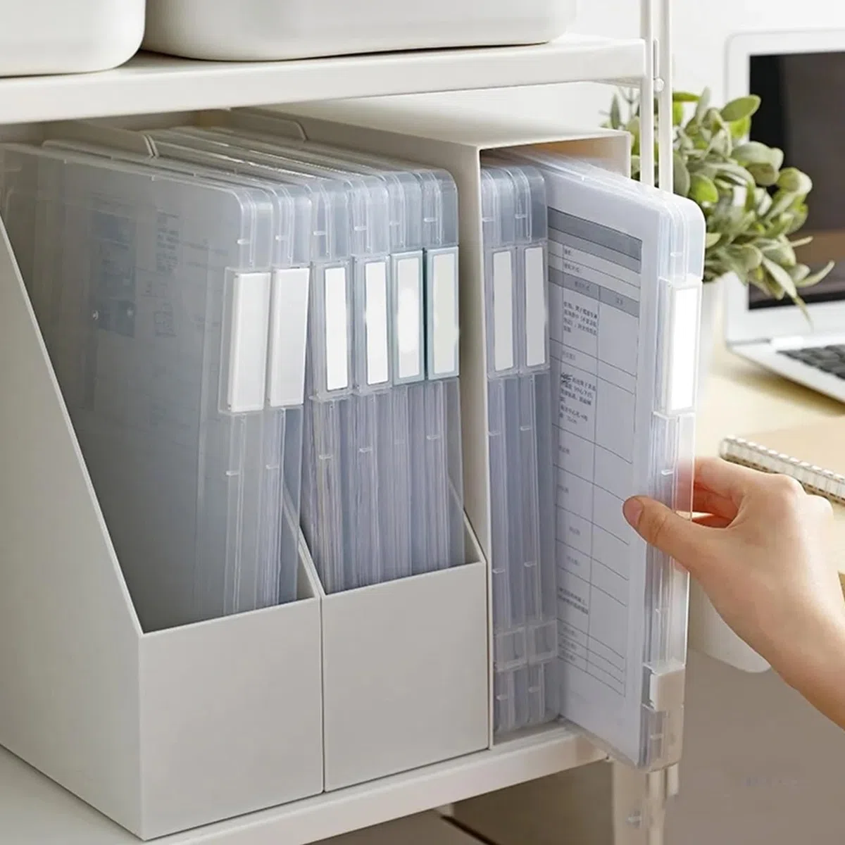 Caja de Archivo A4 Plástico Resistente a Impactos Organizador Transparente 5 Piezas