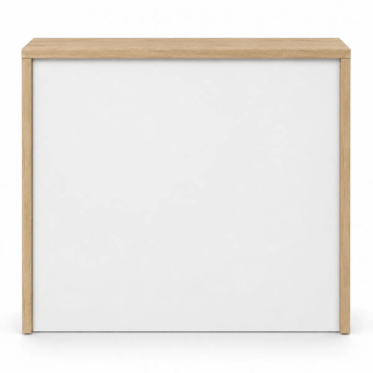 Genérico OFILIKE. Mostrador de Recepción para Oficina, Mesa Mostrador de Melamina 25 mm, Roble con Frontal Blanco (140cm Ancho)