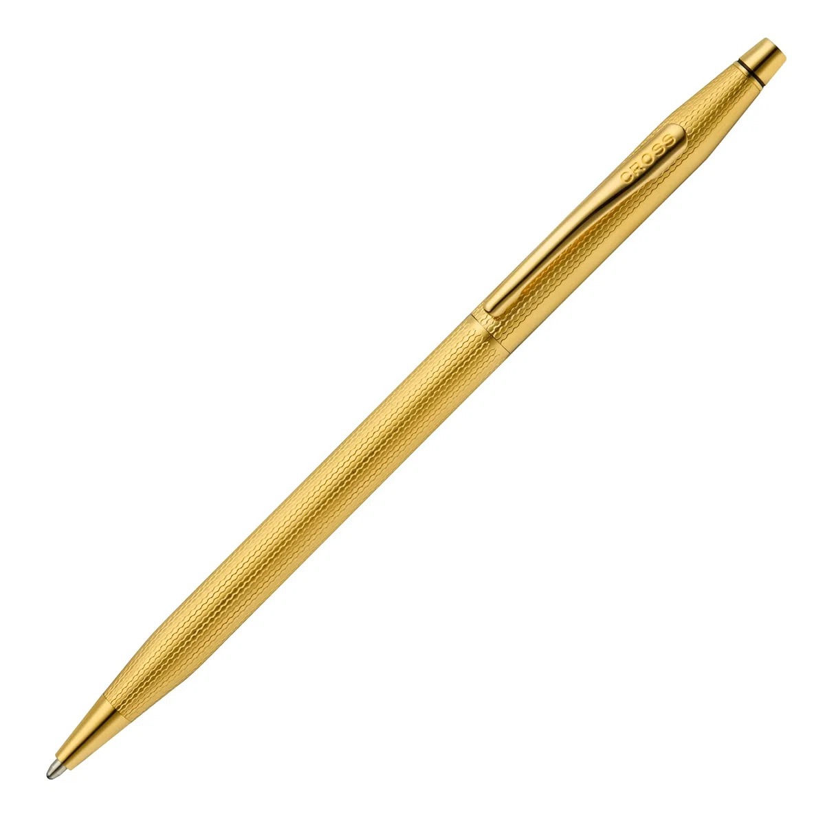 Cross Classic Century - Bolígrafo chapado en oro de 23 quilates con diseño de diamante grabado chapado en oro de 23 quilates