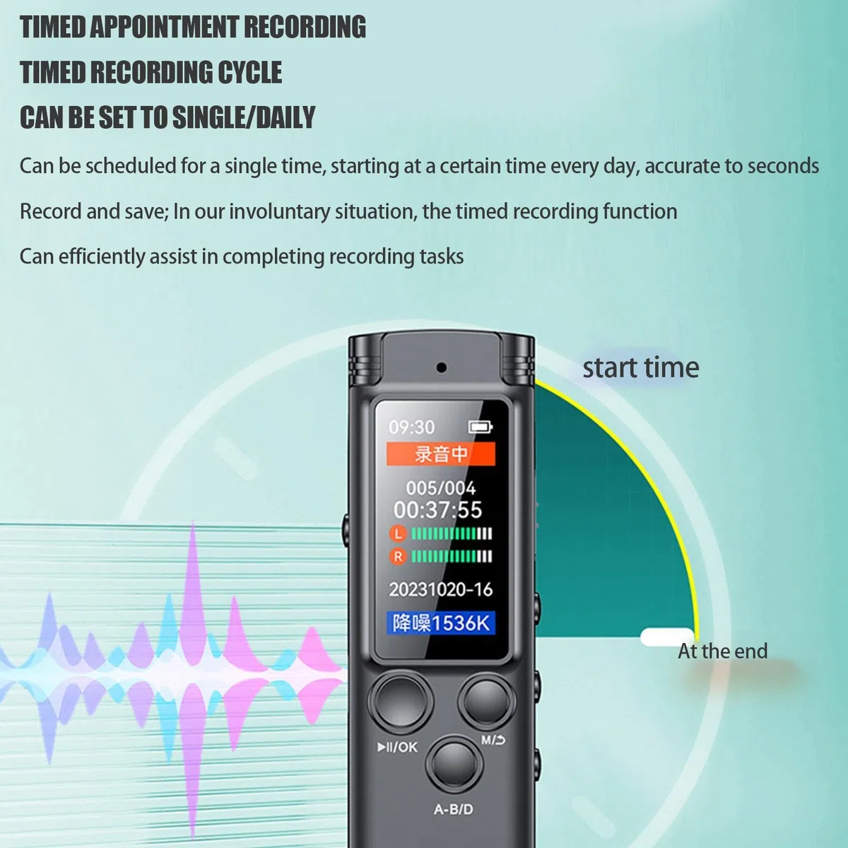 Grabadora de Voz Digital 8GB 16GB 32GBs 64B 128 Pantalla IPS Con Reducción | De Ruido DSP | Pluma De Grabación De Audio HD Con Doble Micrófono Omnidireccional Para Conferencias Y Conferencias