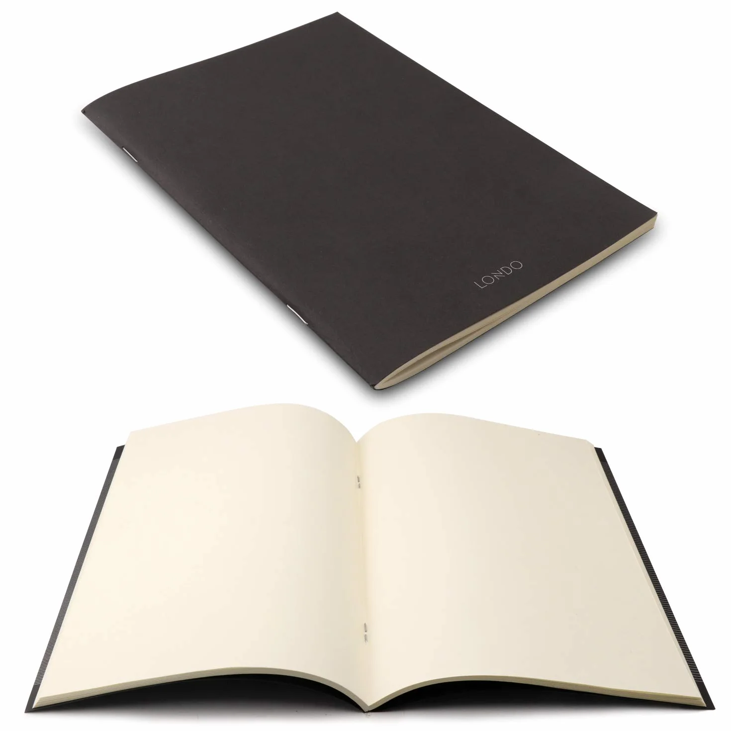 Londo Portafolio Cuero Genuino con Bloc Notas, Cierre a Presión, Minimalista, Tarjetero, Unisex - 23x18 cm