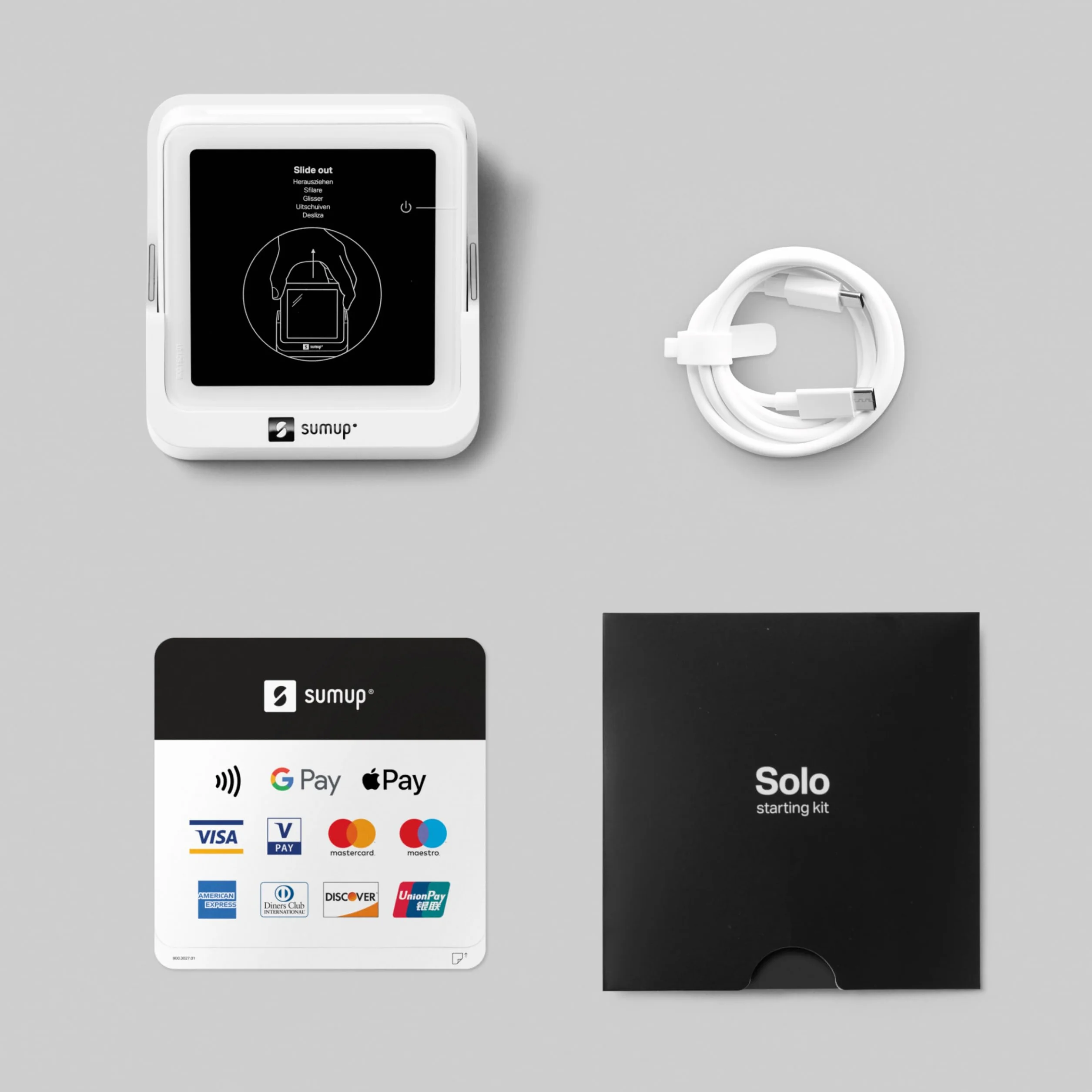 SUMUP Solo Terminal de Tarjetas con Base de Carga - Terminal Independiente con Pantalla Táctil y Datos Móviles Ilimitados