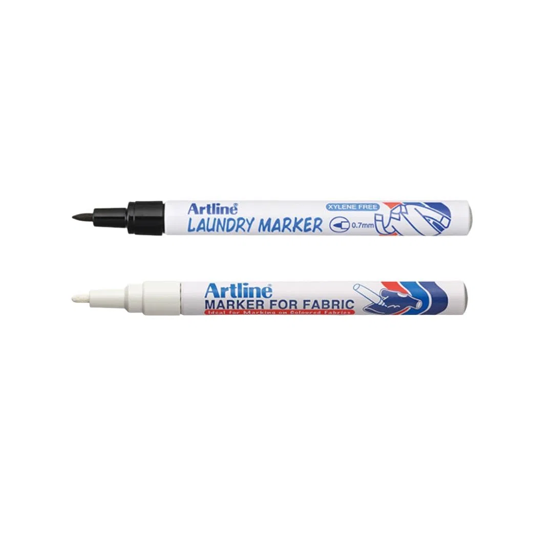 Artline – Marcador de tela en blanco y negro Marcador para ropa (2 unidades)