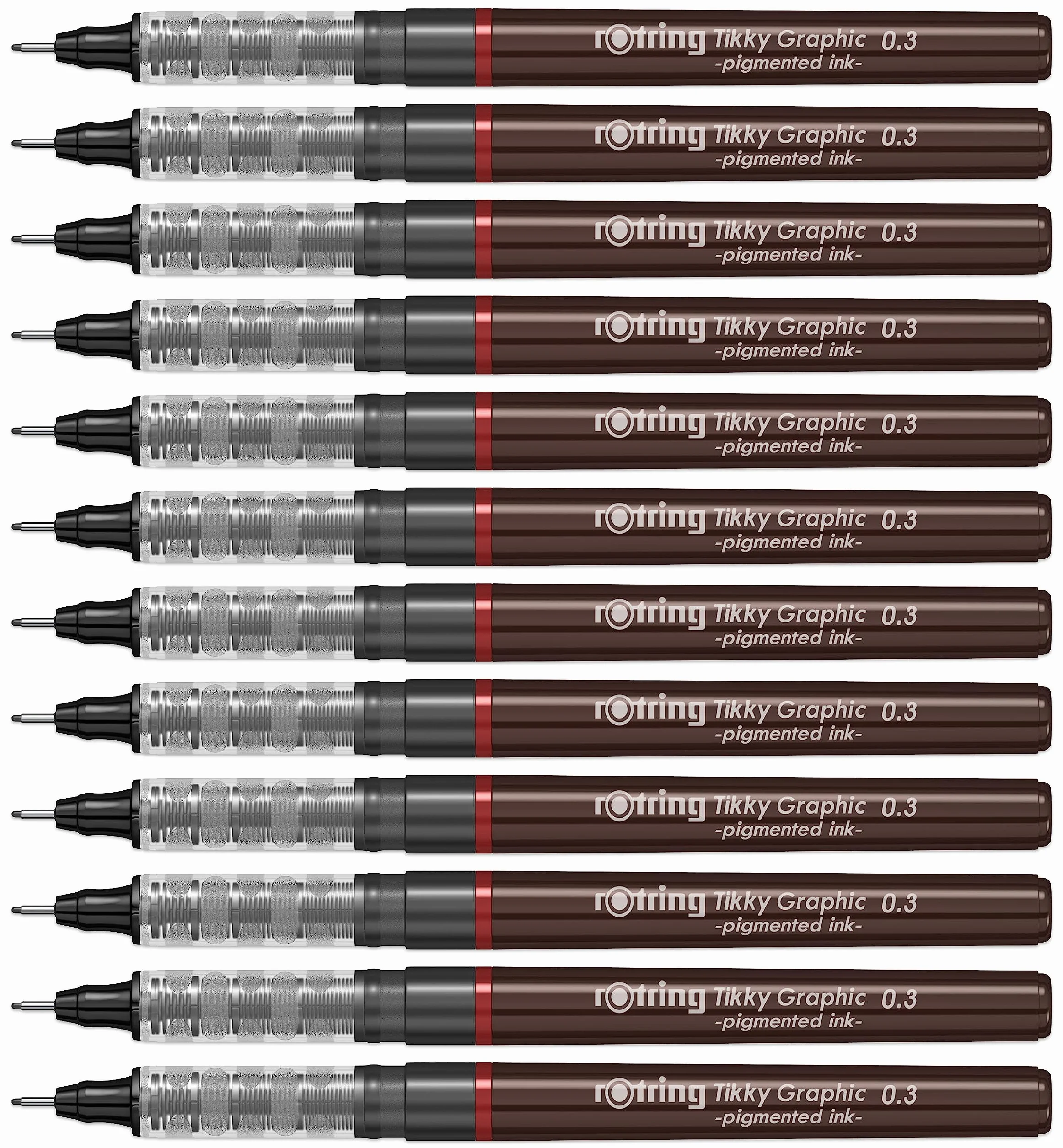 Rotring Tikky Graphic Rotuladores Punta Fina 0,3 mm Negro Caja de 12
