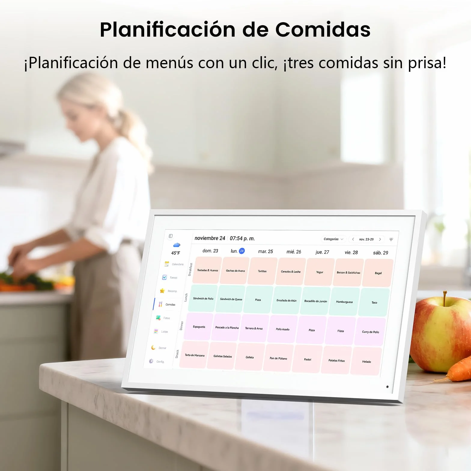 NEWYES Calendario Digital Pared 15,6" - Planificador Semanal Mensual 2026, WiFi Sync Pantalla Táctil Inteligente, para Gestionar TDAH Niños, Comidas, Agendas y Tareas de Aprendizaje