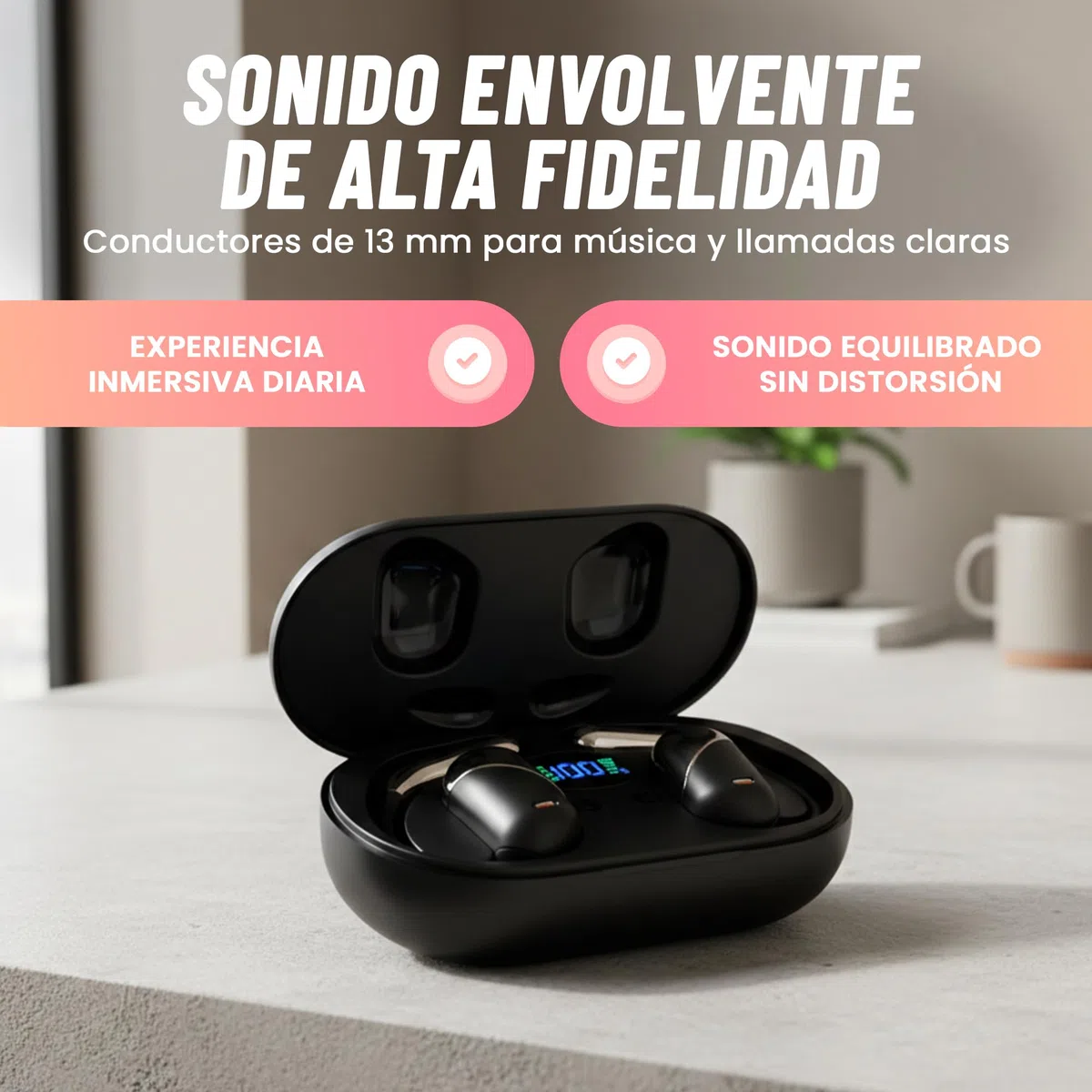 VIPA - Auriculares Traductor en Tiempo Real con IA - Traductor Instantáneo de Voz en 144 Idiomas - Dispositivo traductor de oído Abierto 3 en 1 con Estuche de Carga para Viajes/Negocios/Aprendizaje.