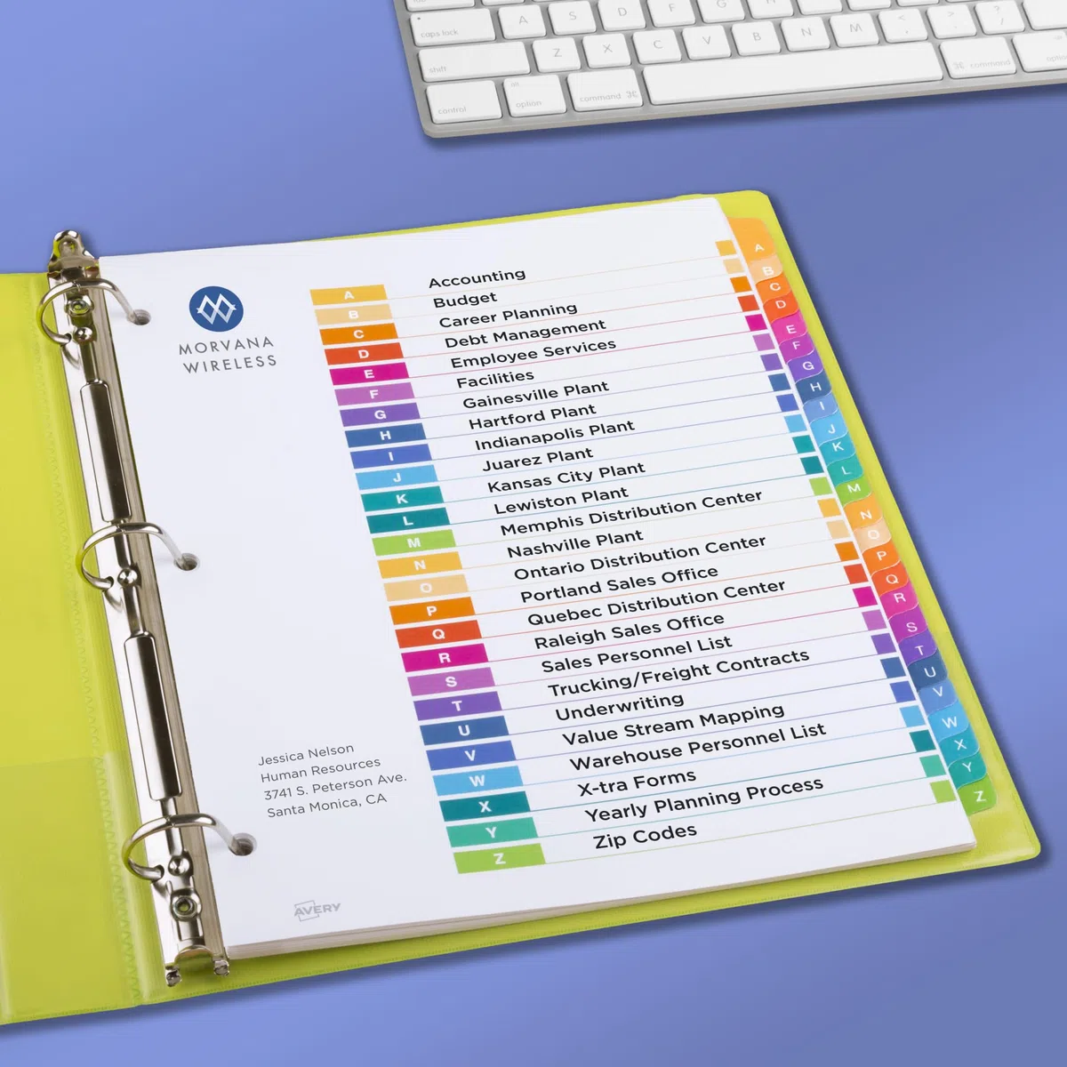 Avery Ready Index(R) 11125 - Juego de divisores de 26 pestañas, A-Z, estuche de 12 unidades