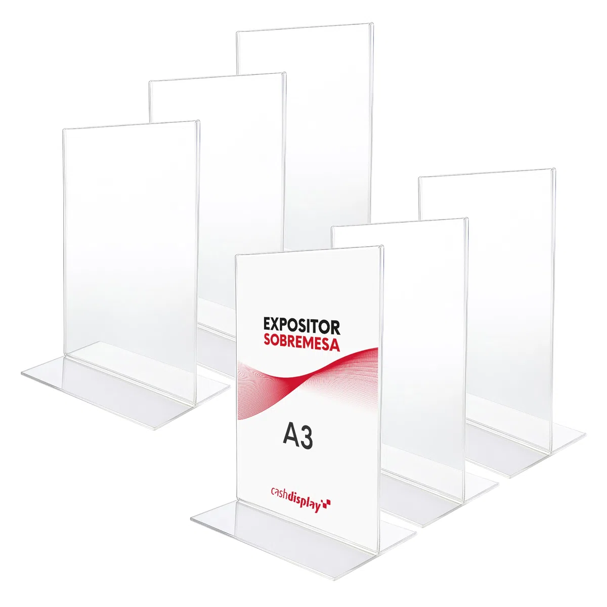 Expositor Metacrilato A3 Vertical - Pack 6unid | Porta Menus Sobremesa Resistente y Fácil Limpieza | Expositor Sobremesa para Publicidad de Tiendas y Cartas de Restaurante