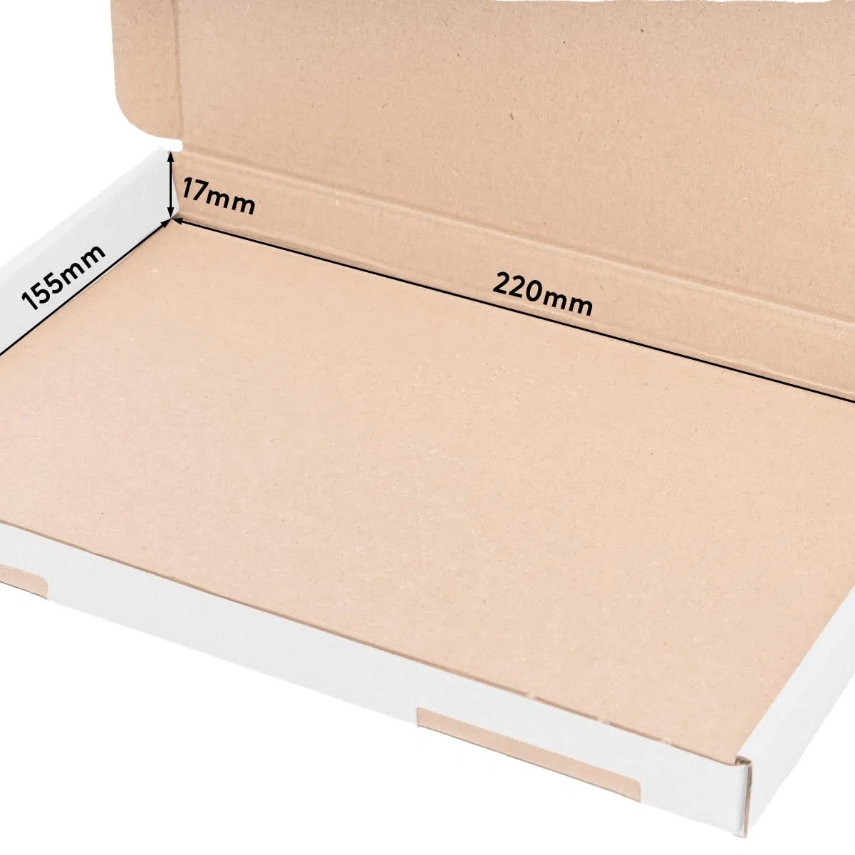 200 buzones grandes 230x160x20mm Blanco Envío Postal Caja plegable GB-1 | Caja plegable | Embalaje plegable | Buzones grandes