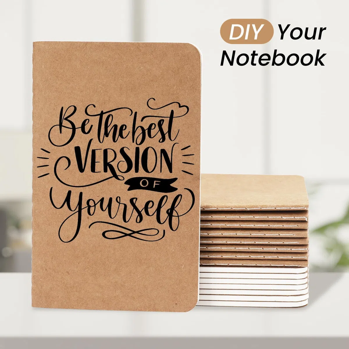 Oucaru 64 mini cuadernos a granel, 3.5 x 5.5 pulgadas, marrón, 60 páginas de papel en blanco, juego de cuadernos de bolsillo pequeño, mini blocs de notas para niños, estudiantes, viajeros, suministros