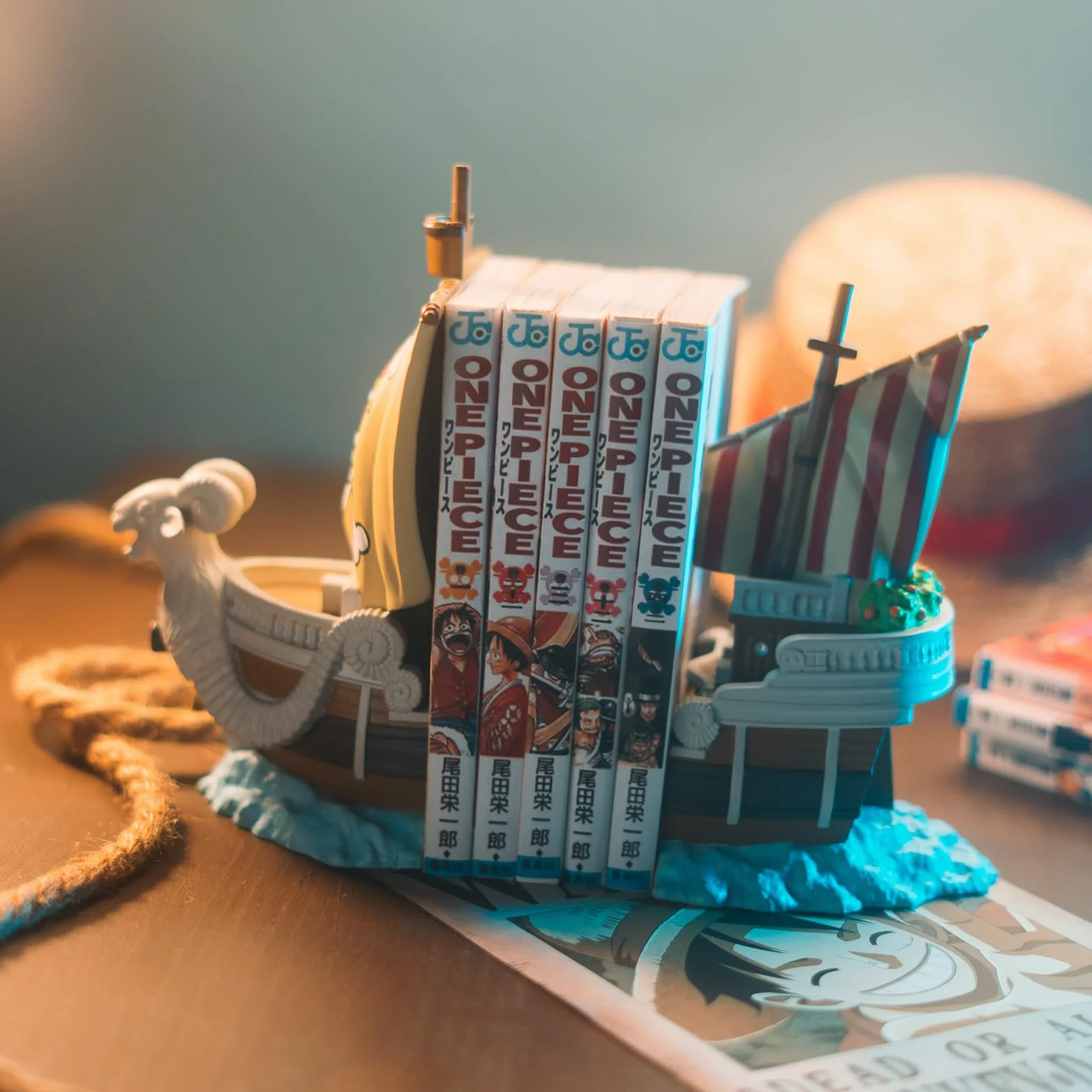 One Piece Figura Barco Soporte Libros Manga Anime Decoracion Hogar Regalos Fans 2 Organizador