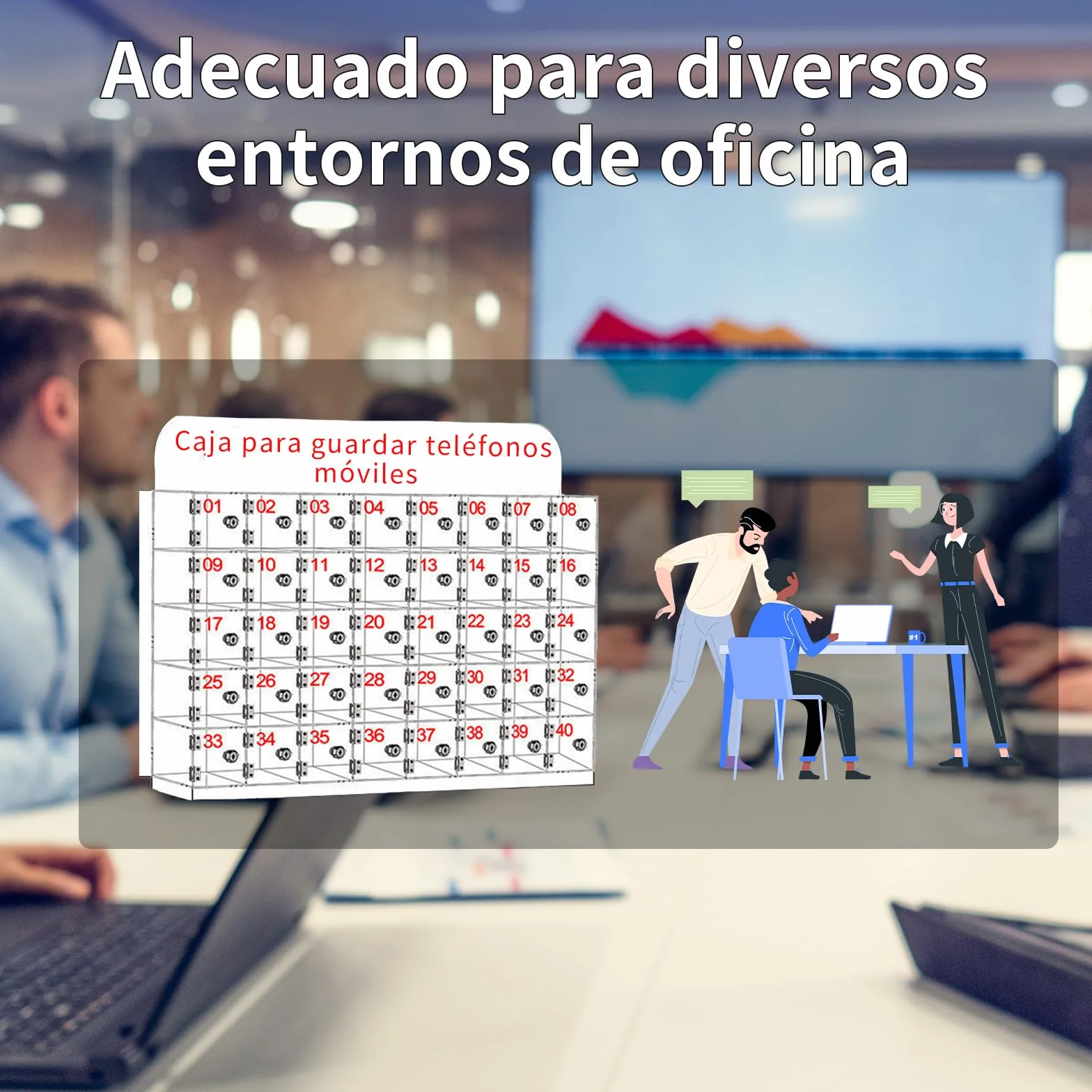 Caja de Almacenamiento para Teléfono Celular, Armario de Pared acrílico Transparente para móviles con Cerradura de Puerta y Llave, Organizador de móviles para Oficina, Escuela, Aula -6 Ranuras