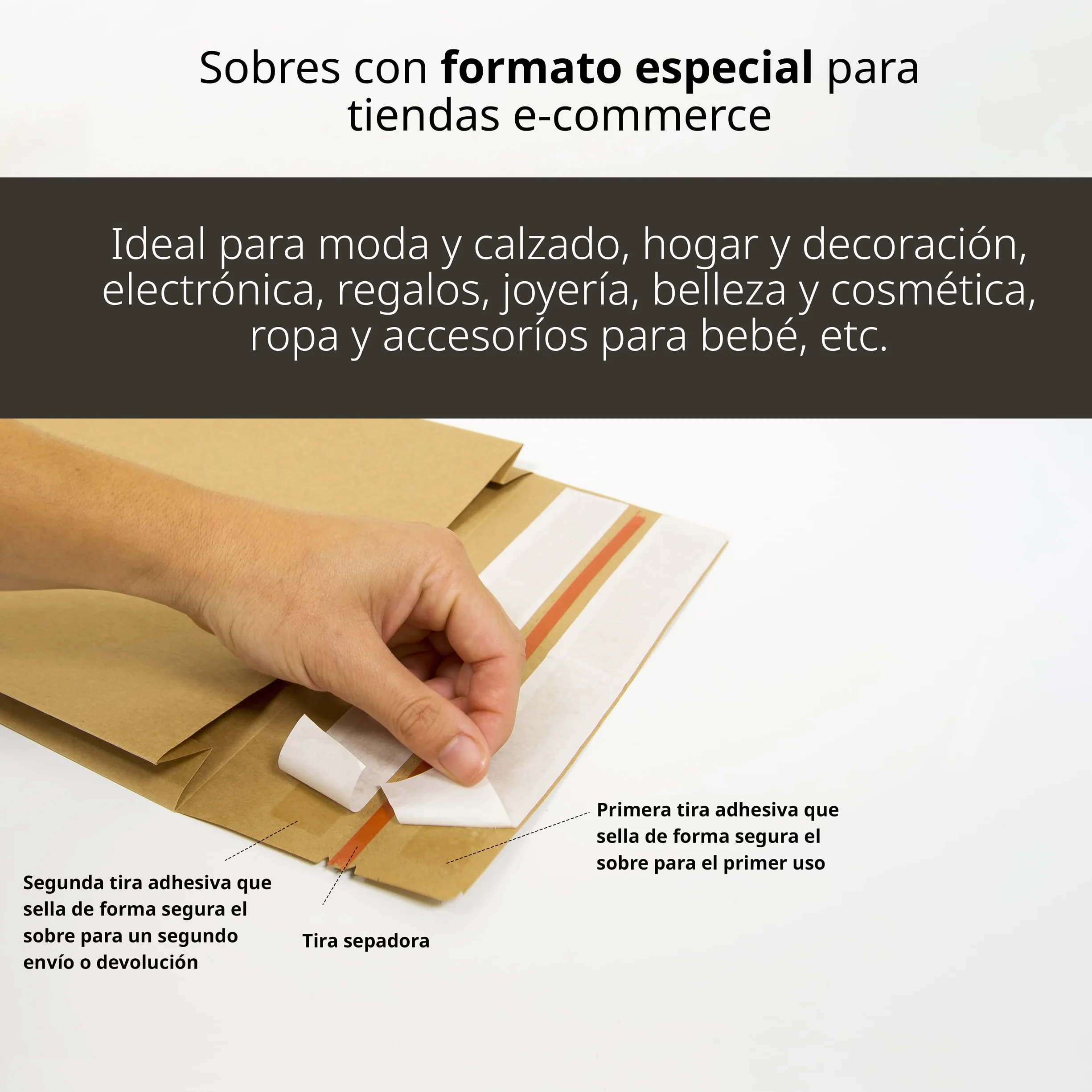 Sobres de Papel Kraft con Doble Tira de Silicona de 3 Fuelles para Envíos y Empaquetados. Bolsas de Papel para Enviar Ropa, Complementos, Decoración o Regalos - Ofituria