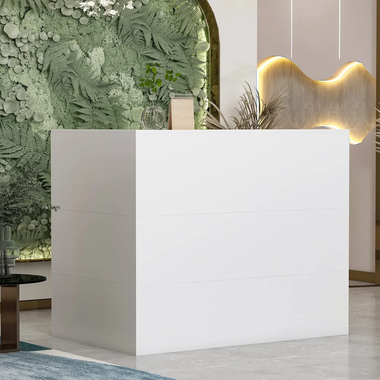 Mesa de Oficina con Bandeja para Ordenador, 80 x 140 x 120 cm, Blanco, MDF