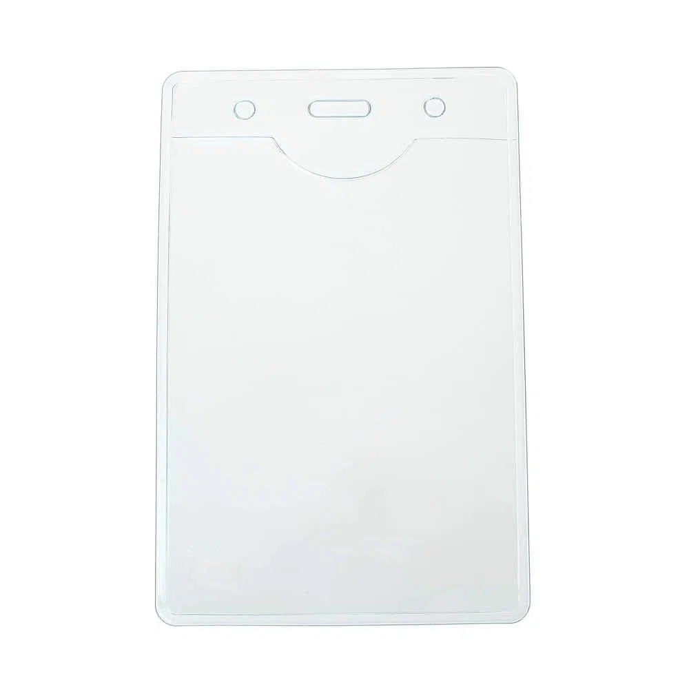 CKB Ltd 100x Event Clear Vertical del retrato ID Badge Card Plastic Pocket Holder Pouchs Poseedores de una Tarjeta de Identificación 12.5 x 8cm Transparente Cartera del PVC