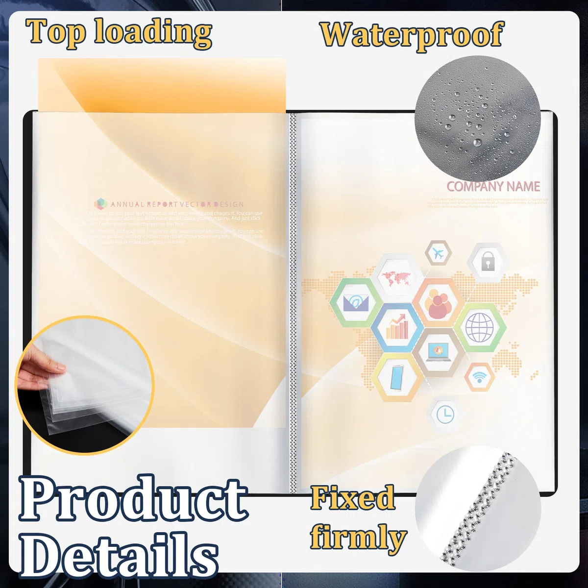Carpeta A2 resistente con fundas de plástico de 17 x 24 pulgadas, carpeta de cartera con 30 protectores de hojas transparentes, carpeta de arte para obras de arte, protector de póster para