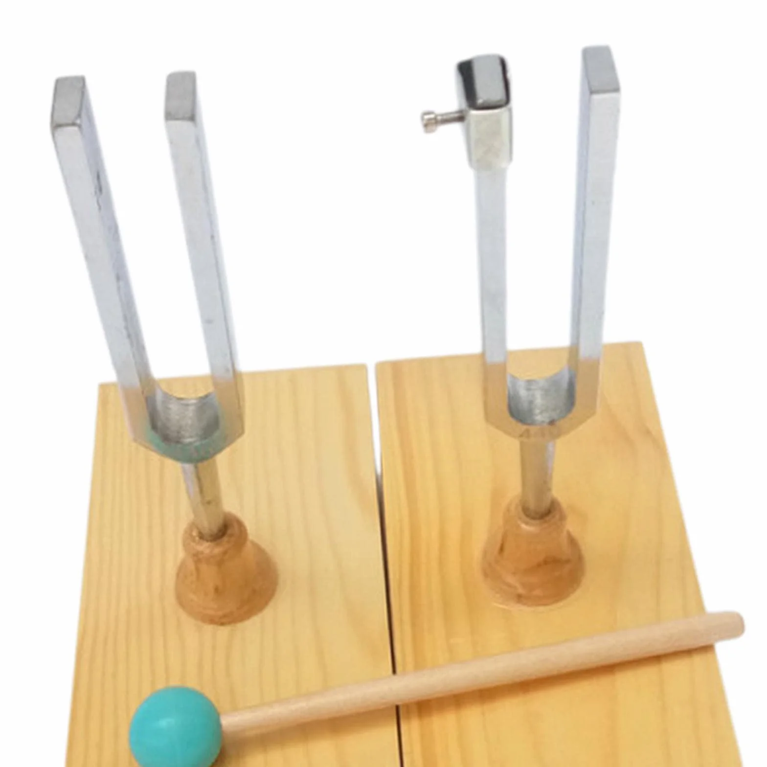 Oshhni Diapasón resonante con caja de resonancia Material didáctico equipado con martillo de silicona Resonador Diapasón Cajas de resonancia Juego de