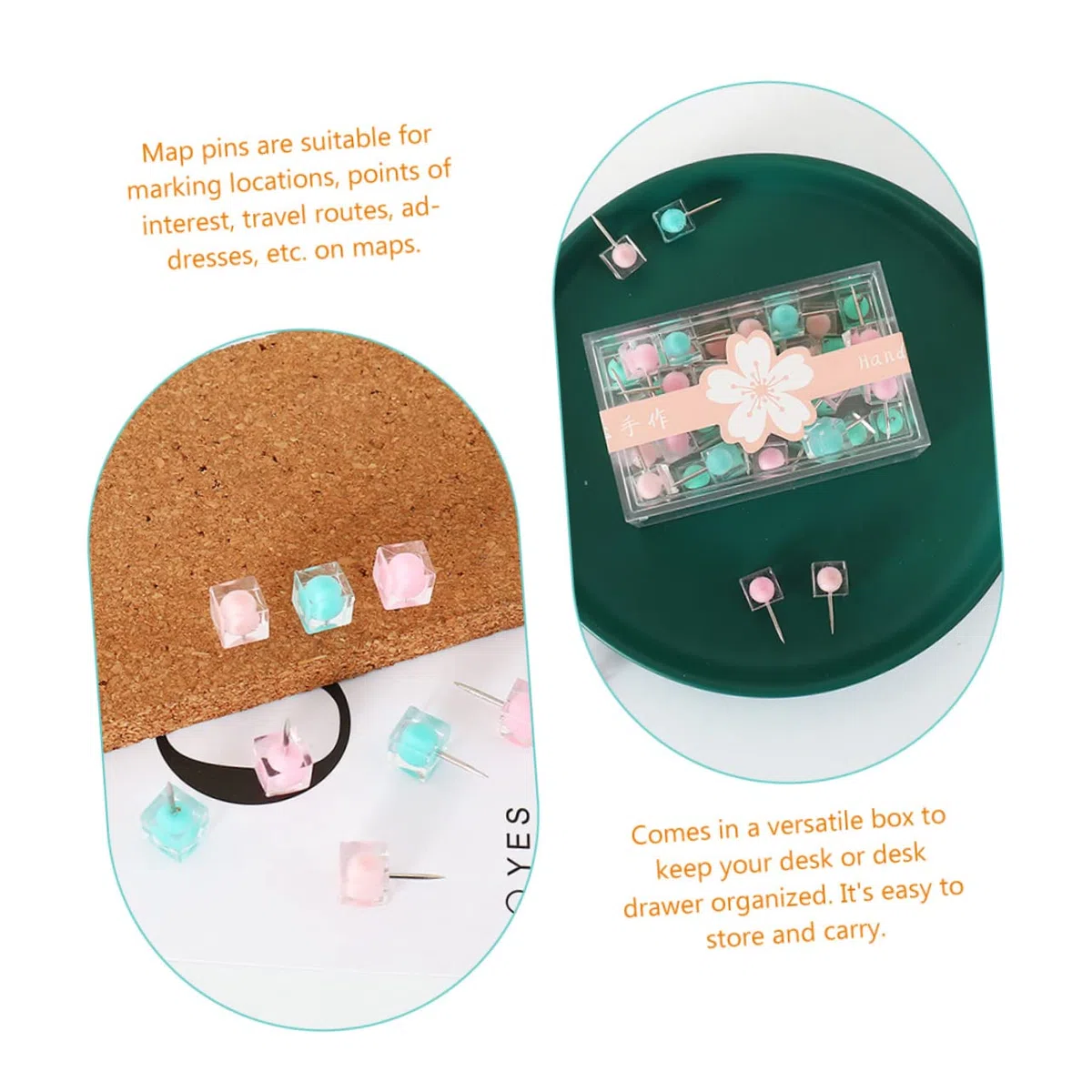 Ciieeo 120piezas Chinchetas De Color Dulce De Pinchos Cuadrados para Fotos Tableros De Anuncios y Mapas Suministros para Mensajes Almacenamiento Organizado