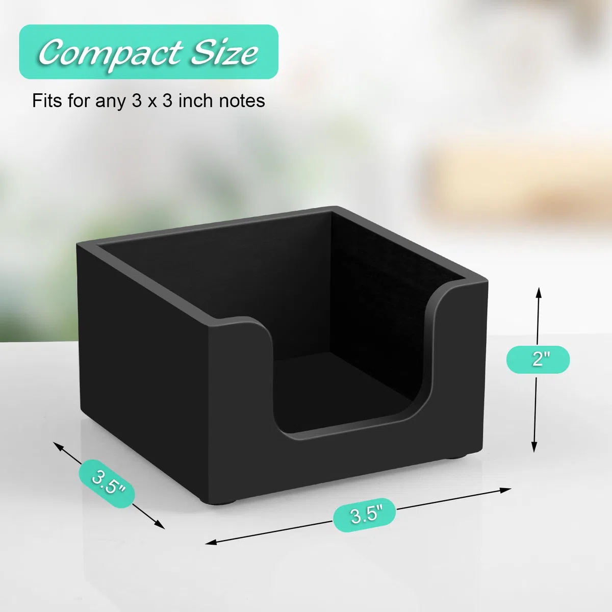Soporte para notas adhesivas, dispensador de notas de madera para accesorios de escritorio de oficina, soporte de bloc de notas autoadhesivo, organizador dispensador de bloc de notas para suministros